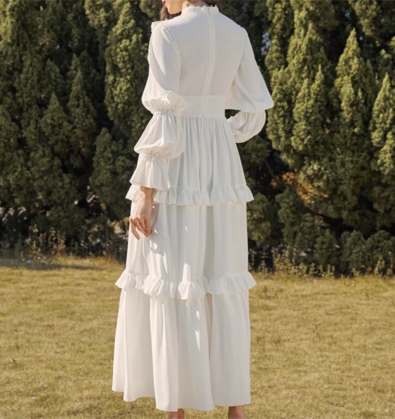 White Ruffle Tiered Maxi Dress - photo 2