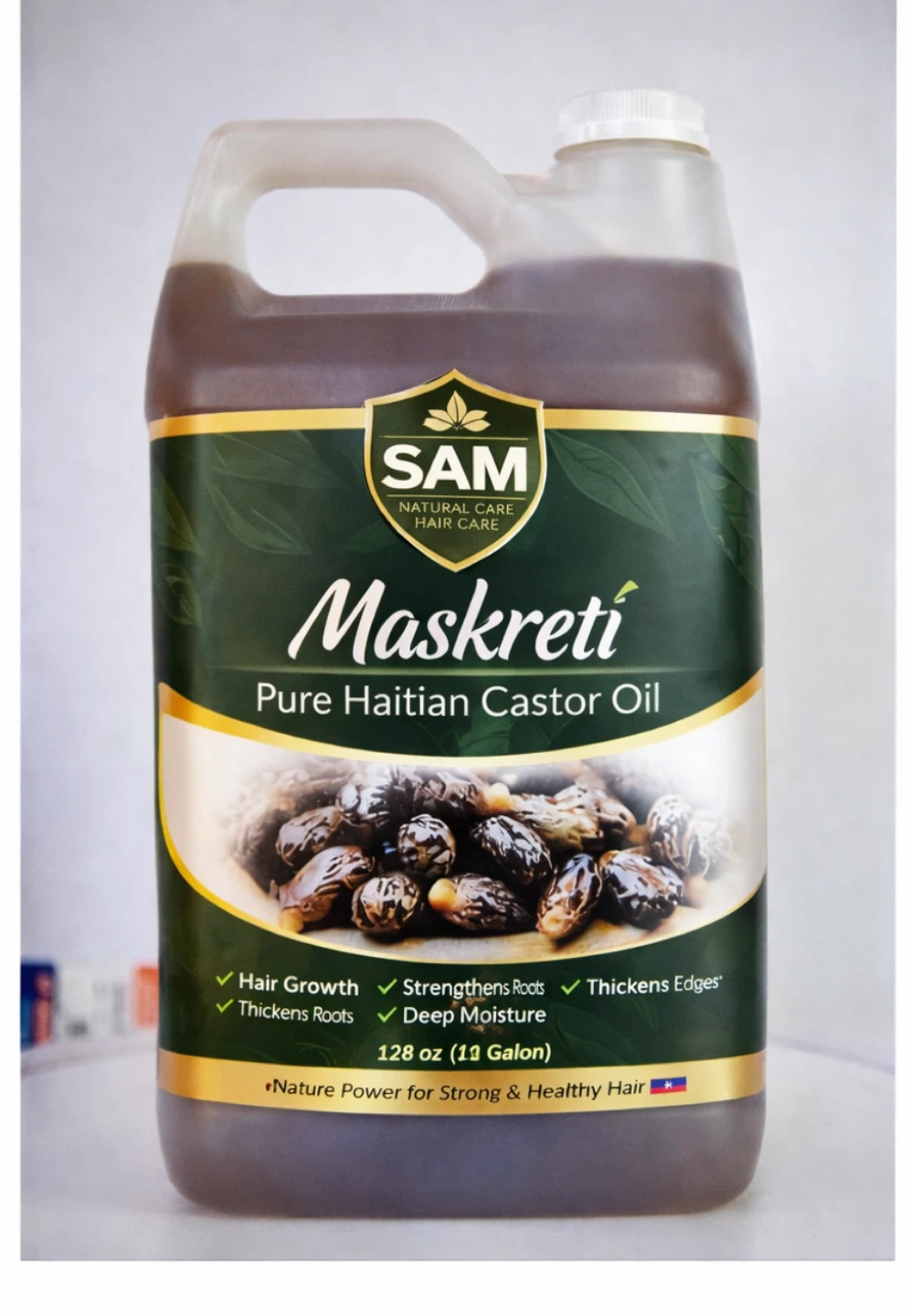 SAM Maskreti Pure Haitian Castor Oil 8 oz