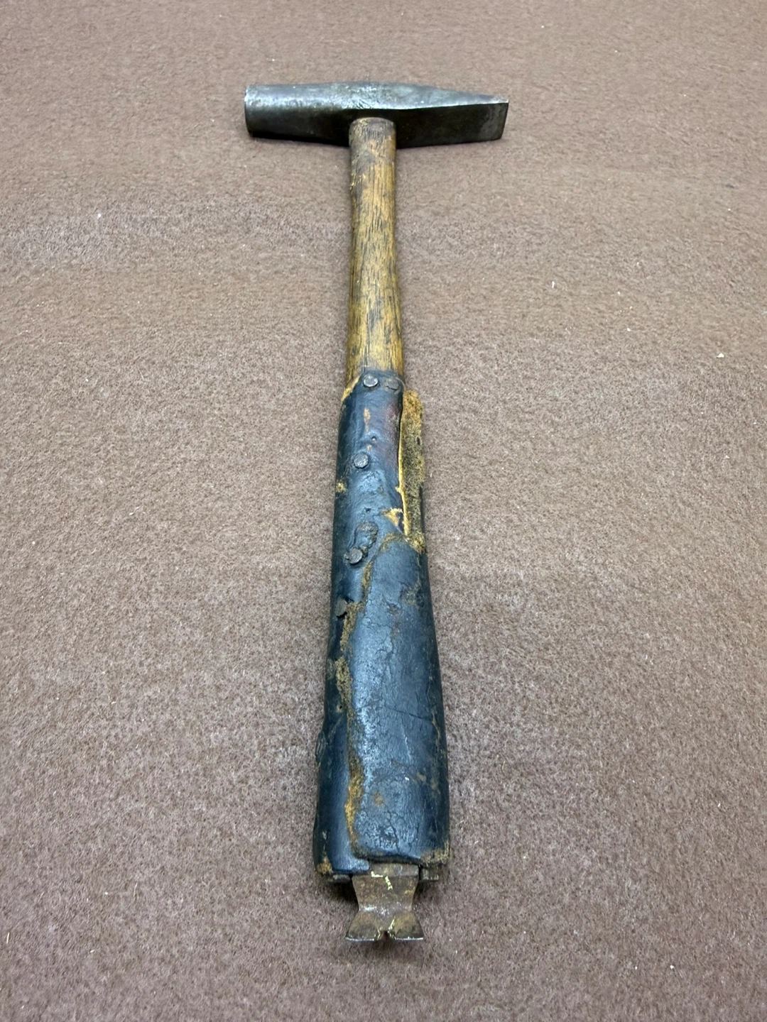 Vintage Slate Roofing Hammer Leather Grip