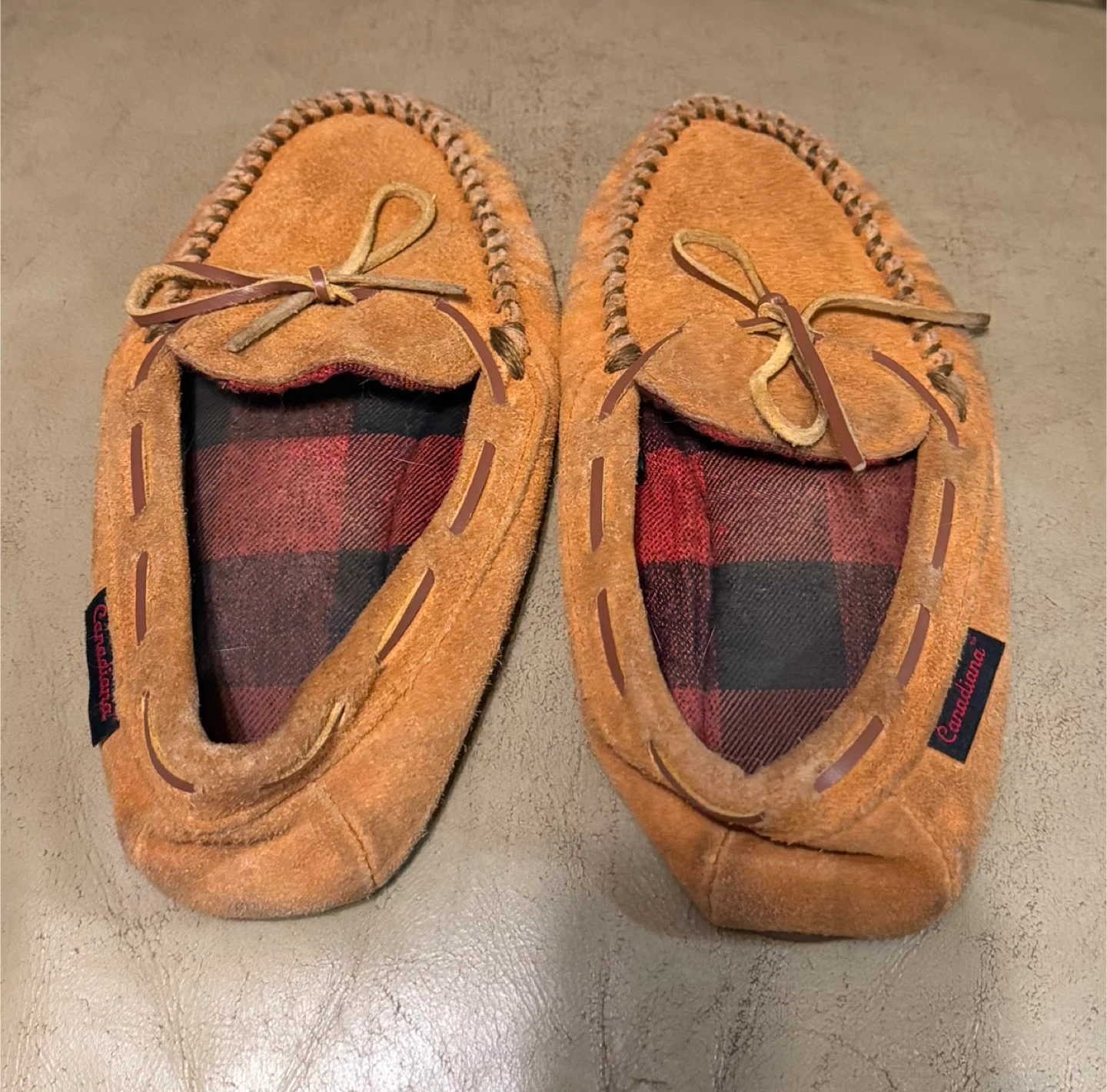 Canadiana Suede Moccasin Slippers Size 7, $5