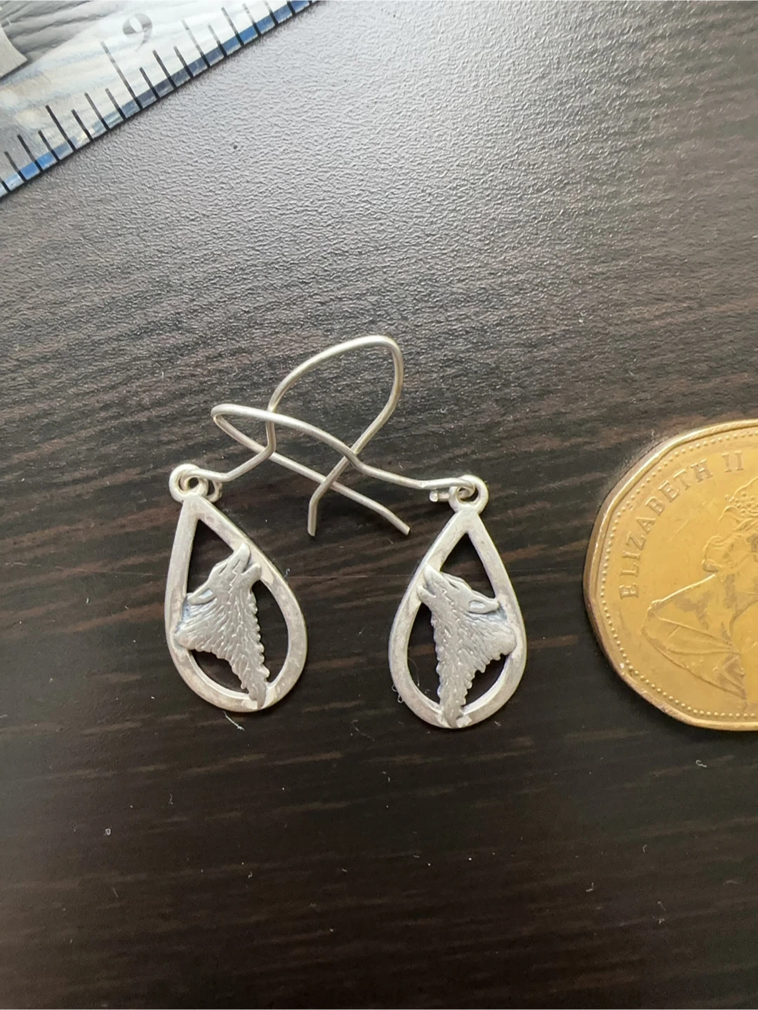 G&S 1996 Sterling Silver Native Howling Wolf Earrings - photo 3