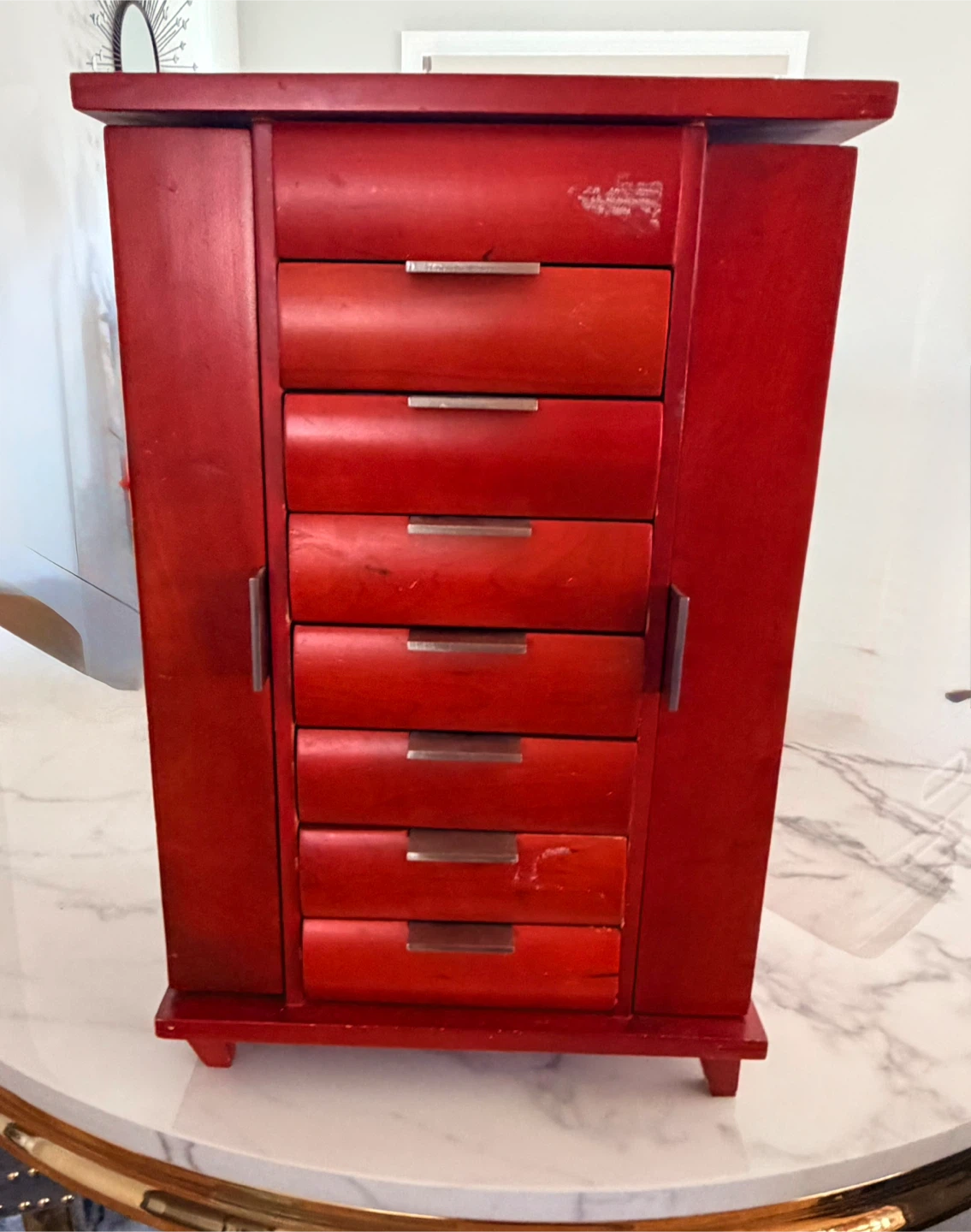 Wooden Jewelry Box with 7 Drawers