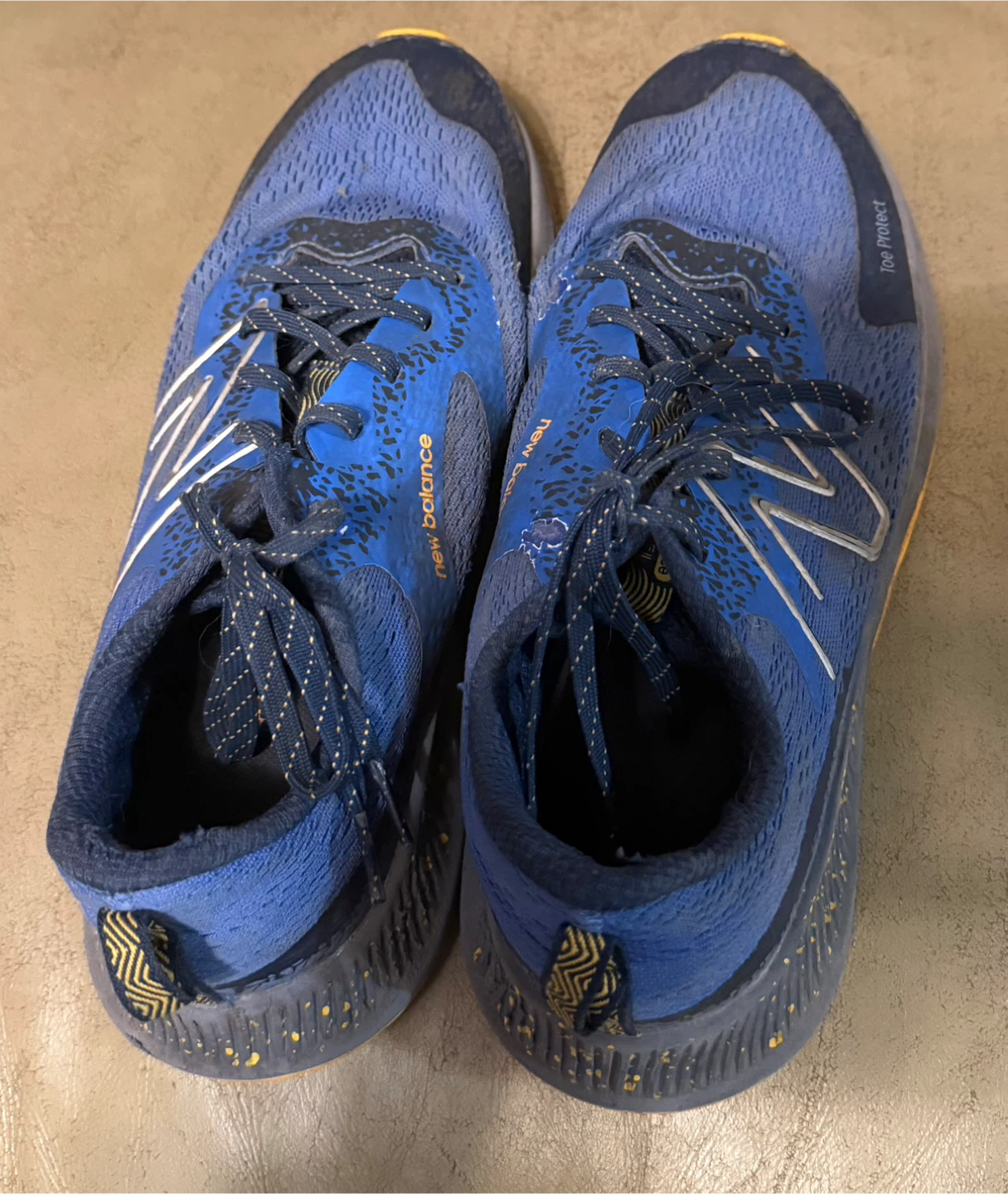 New Balance Blue Trail Running Shoes, youth size 6.5, $10
