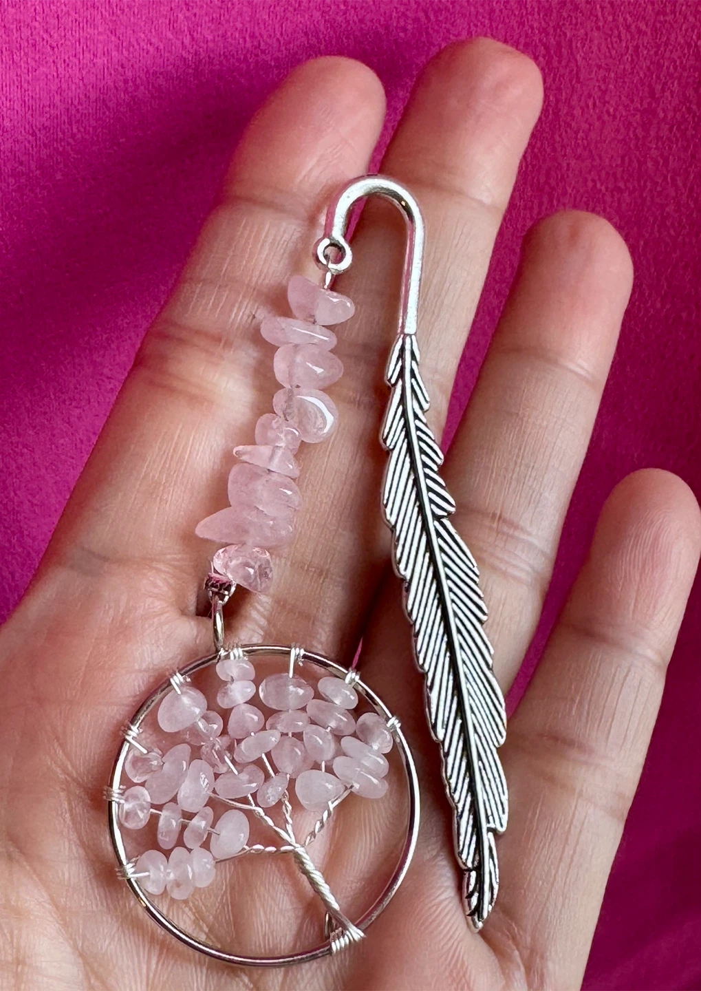Rose Quartz Tree of Life Bookmark - photo 2