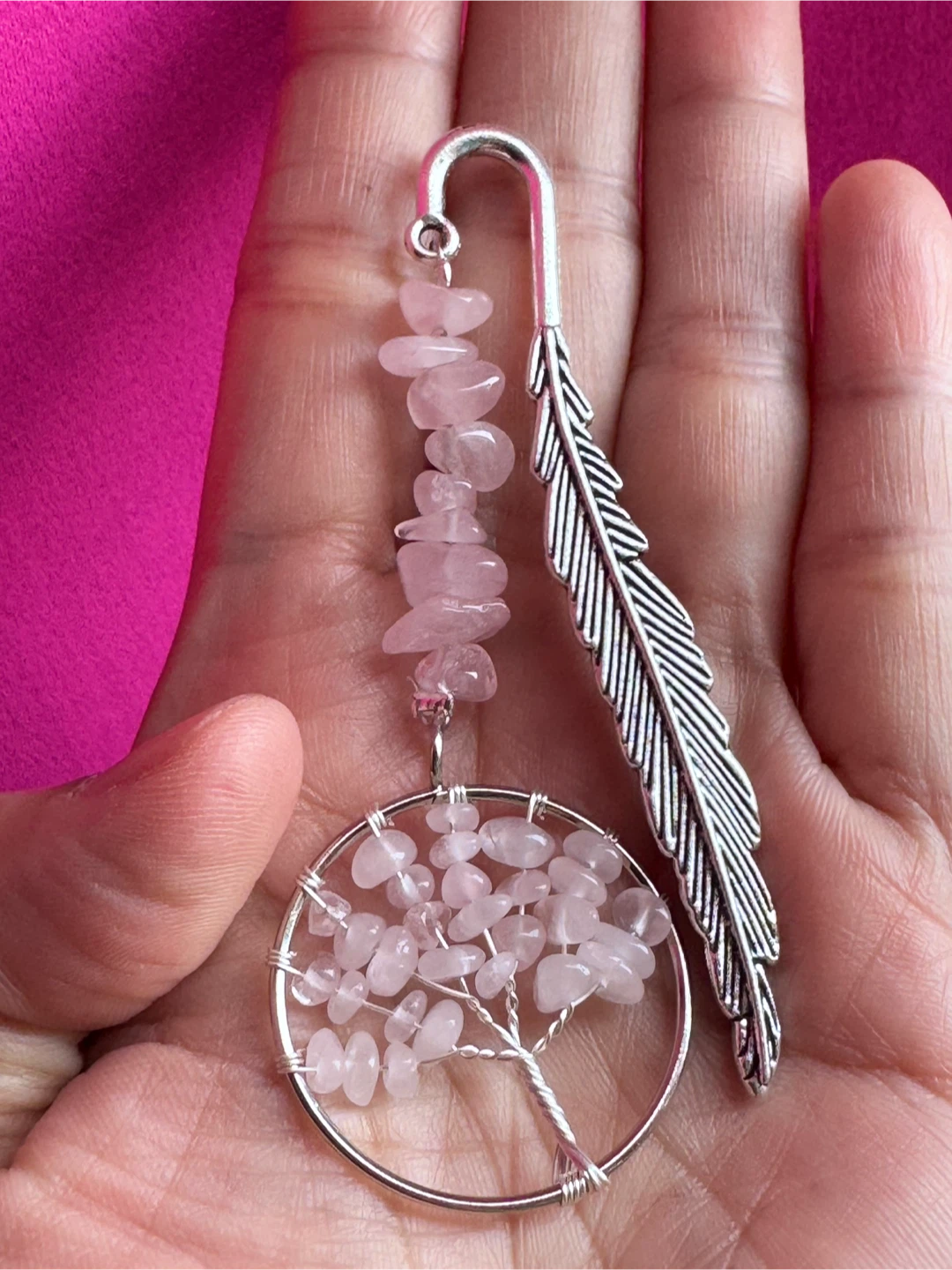 Rose Quartz Tree of Life Bookmark