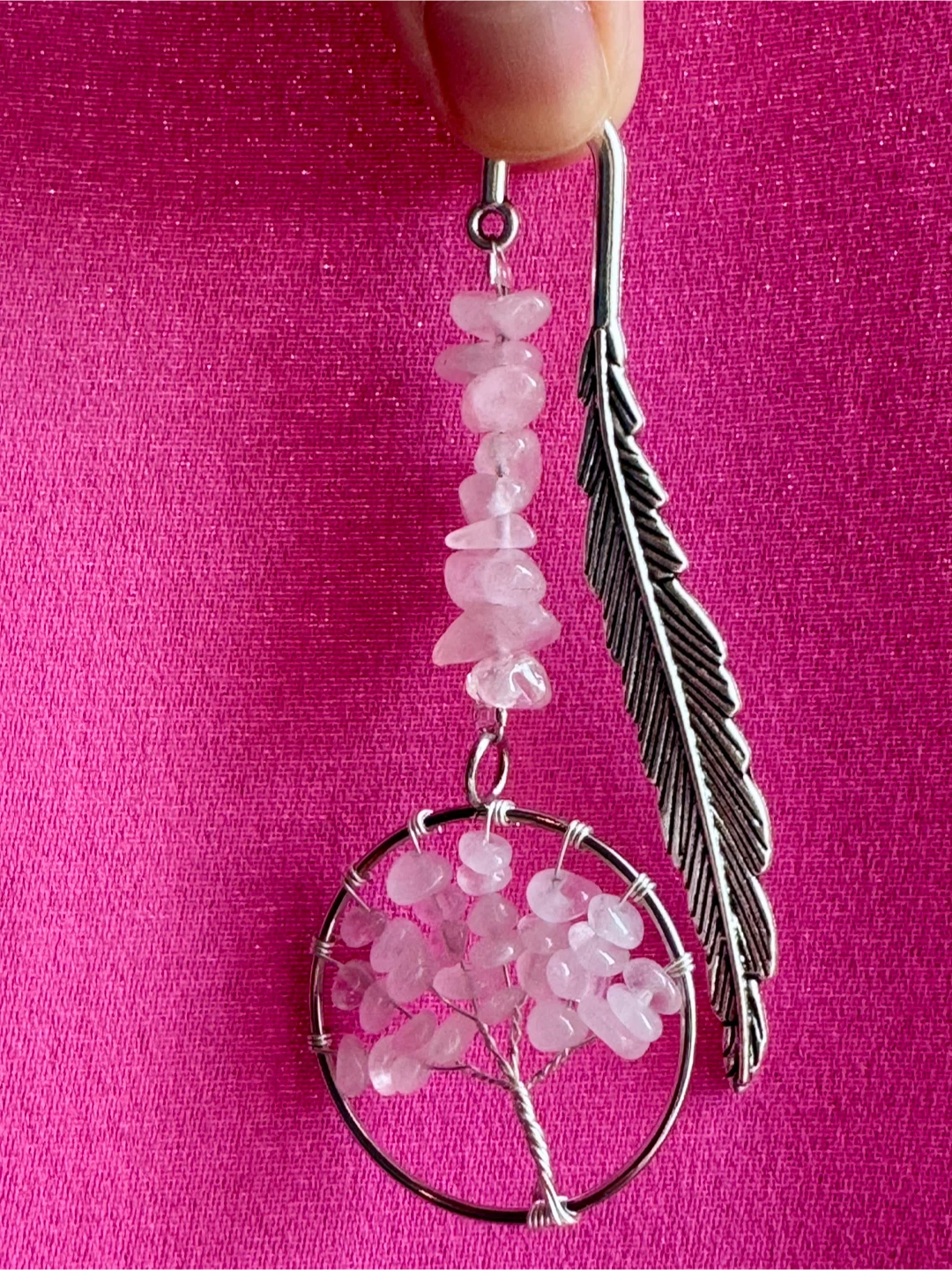 Rose Quartz Tree of Life Bookmark - photo 3