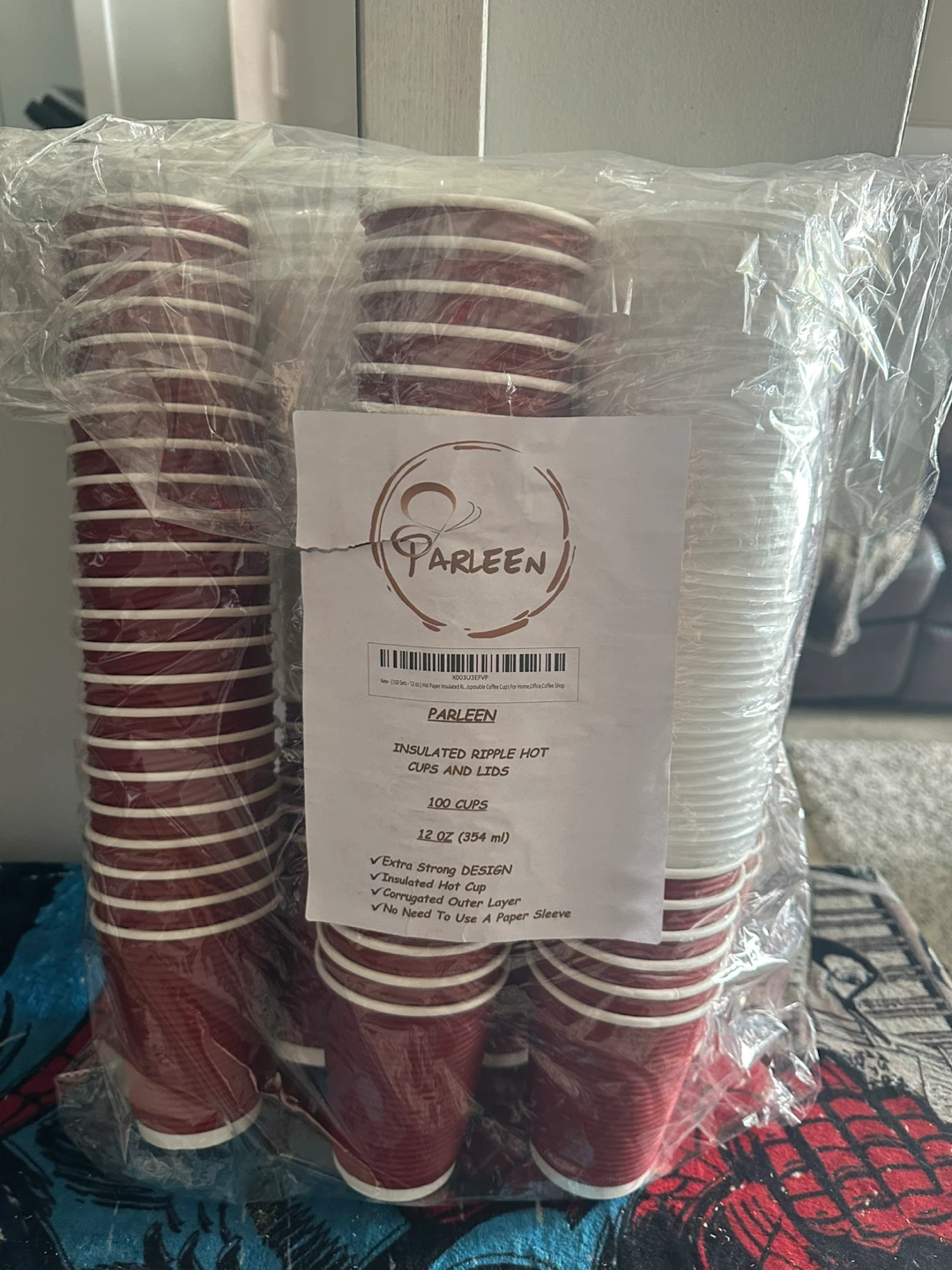 Parleen Insulated Ripple Hot Cups and Lids - 100 Count