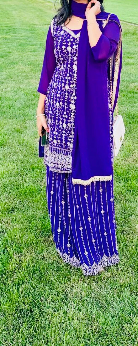 Purple designer suit