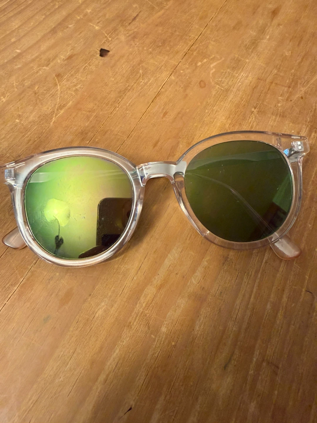 Oscar Dela Renta Clear Frame Round Sunglasses
