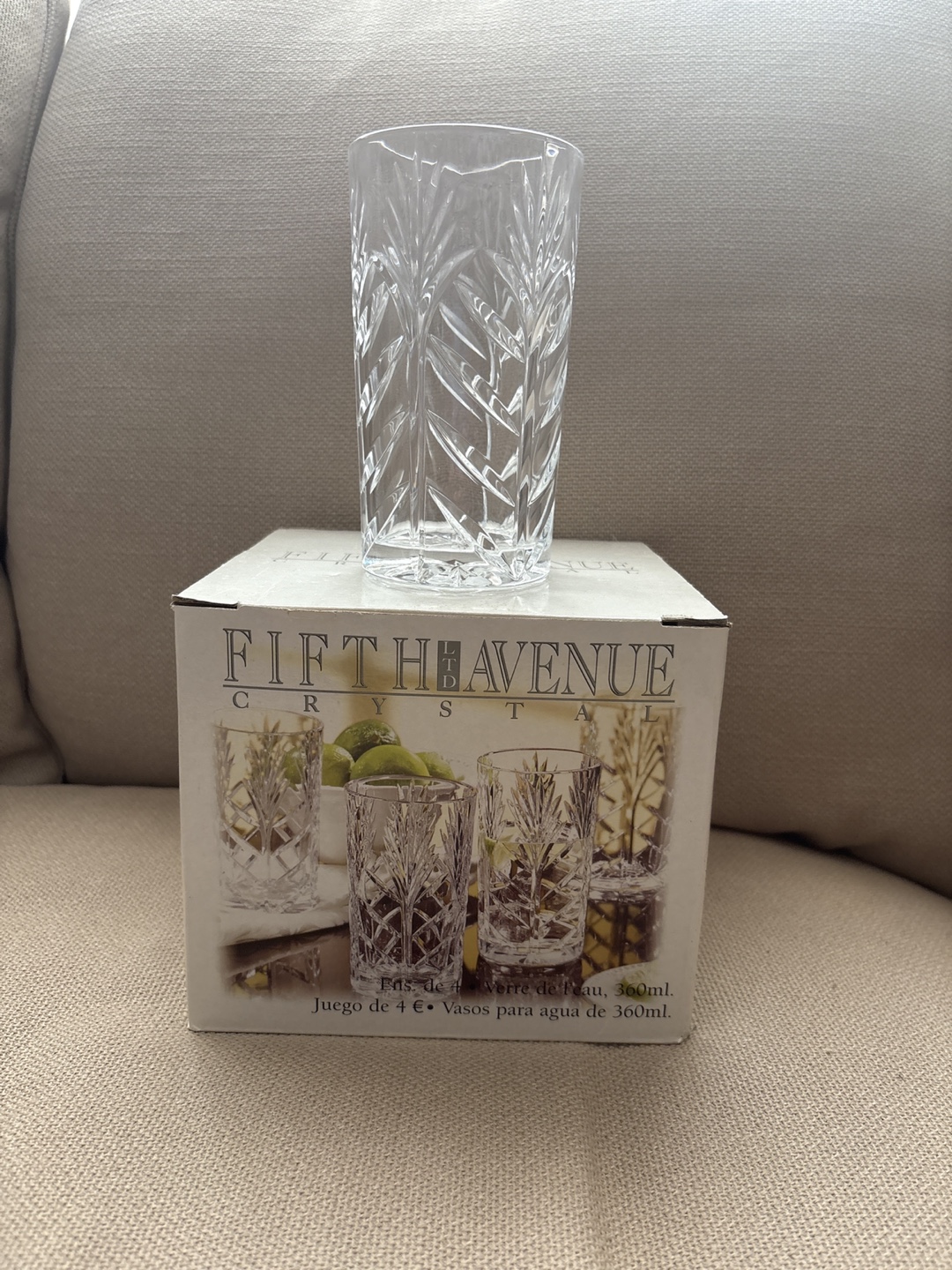 Fifth Avenue Crystal Tumbler Glasses (Set of 4)