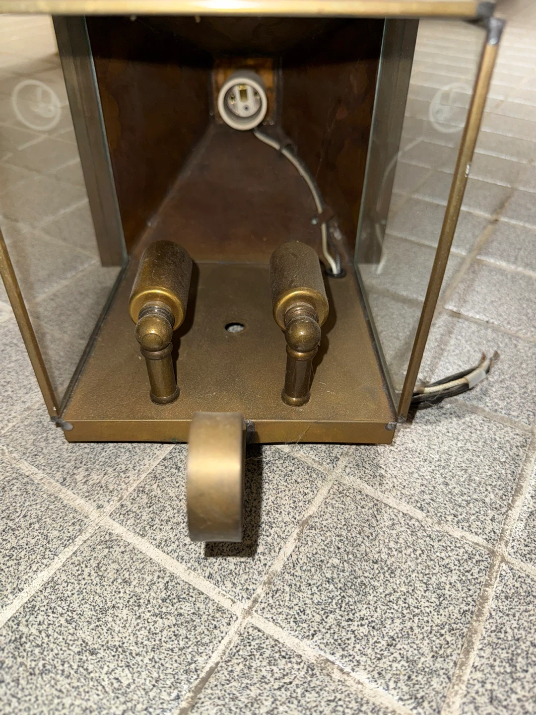 Vintage Brass Wall Sconces with Glass Lantern Shades