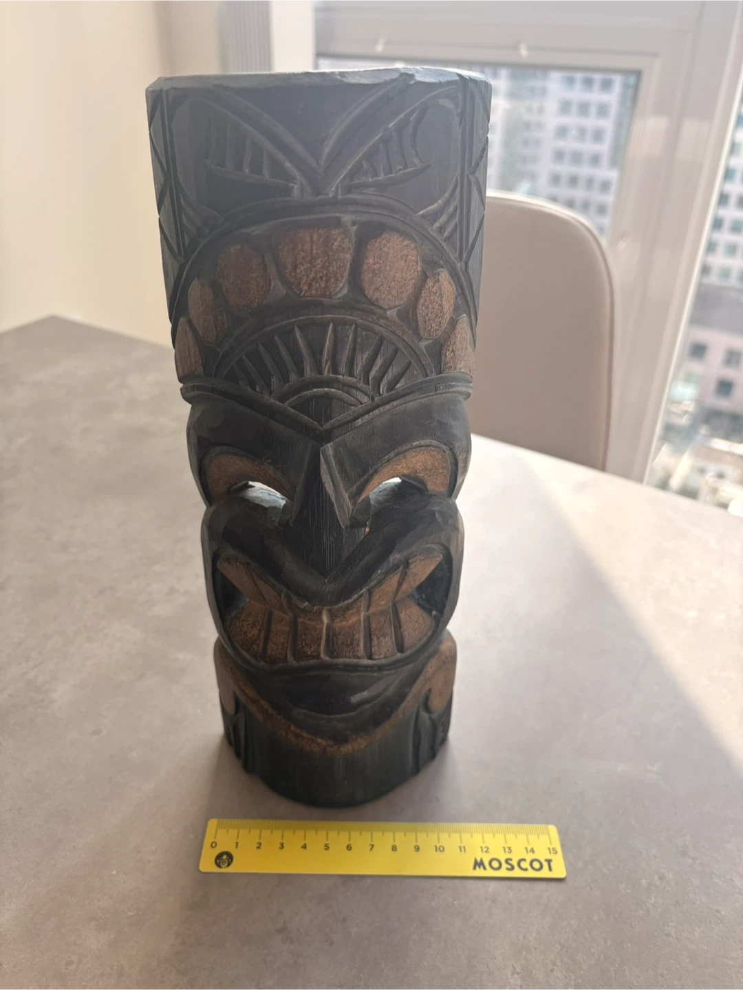 Hand-Carved Wooden Tiki Mask Wall Decor – Tribal Style