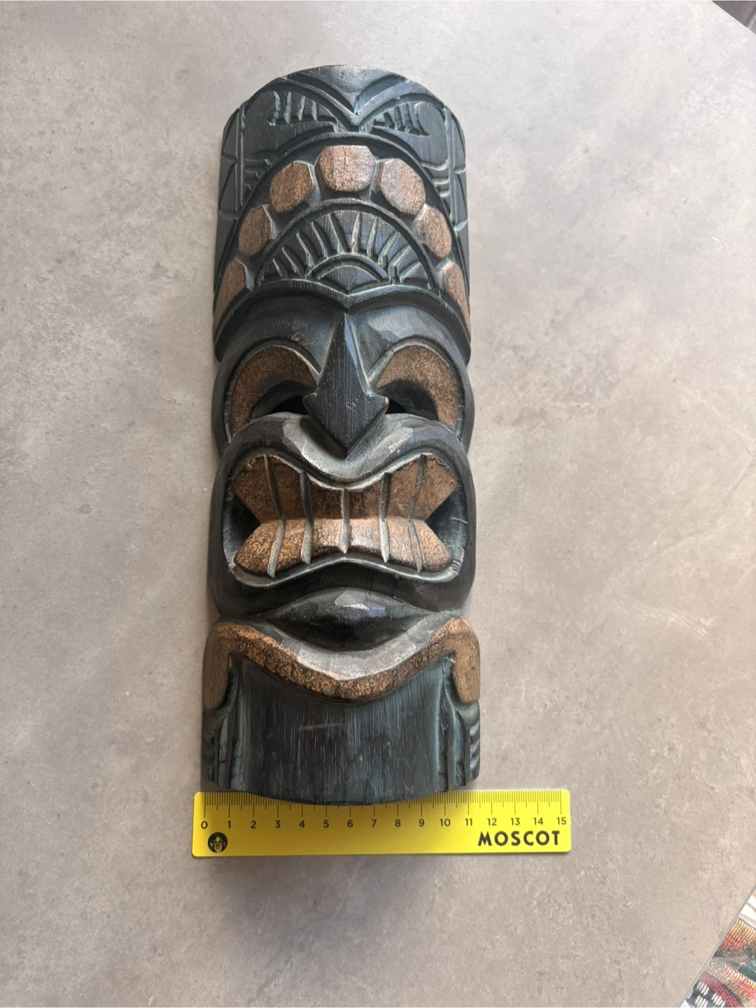 Hand-Carved Wooden Tiki Mask Wall Decor – Tribal Style - photo 2