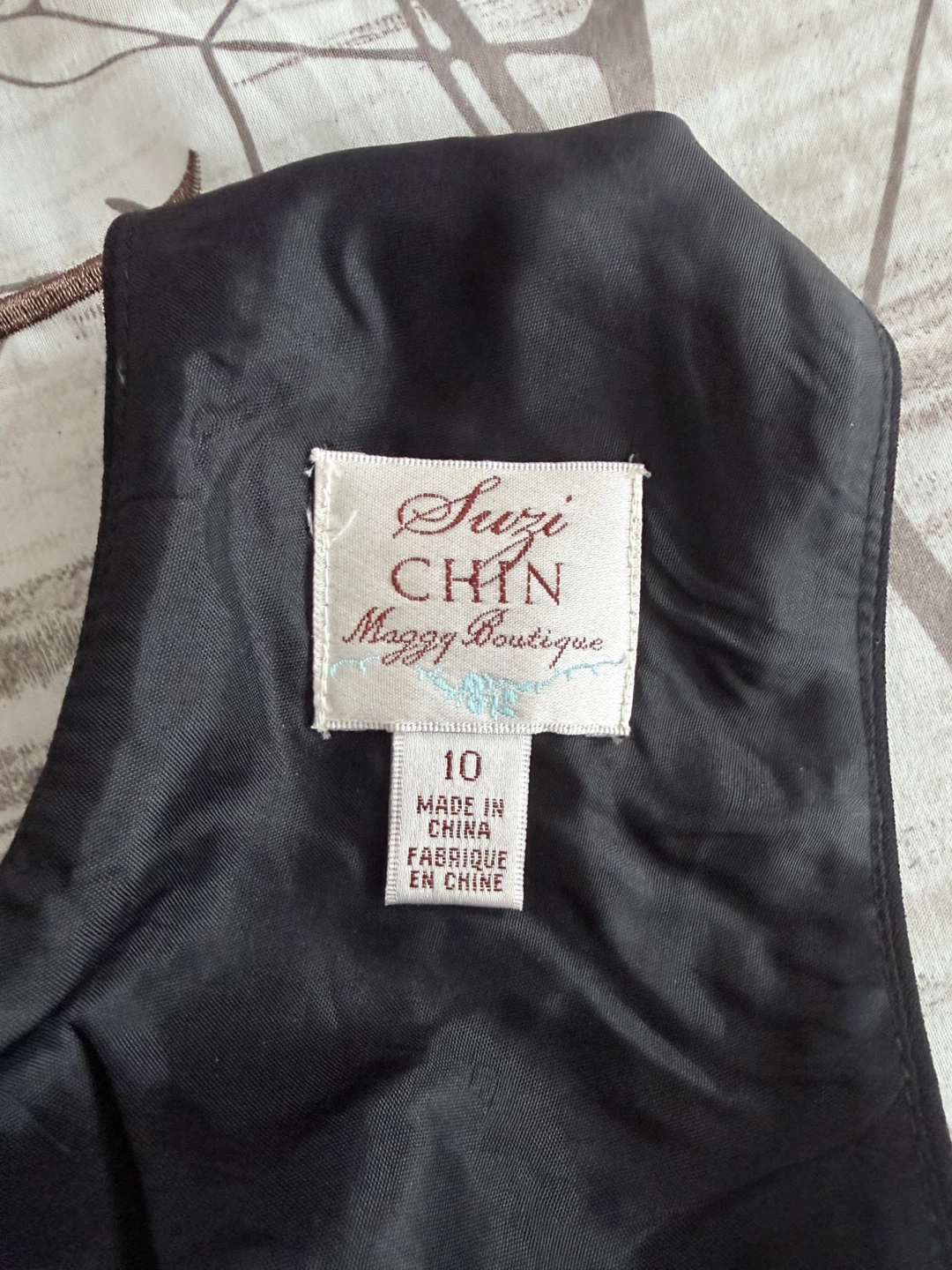 Suzi Chin Maggy Boutique Black Cap Sleeve Dress Size 10 - photo 3