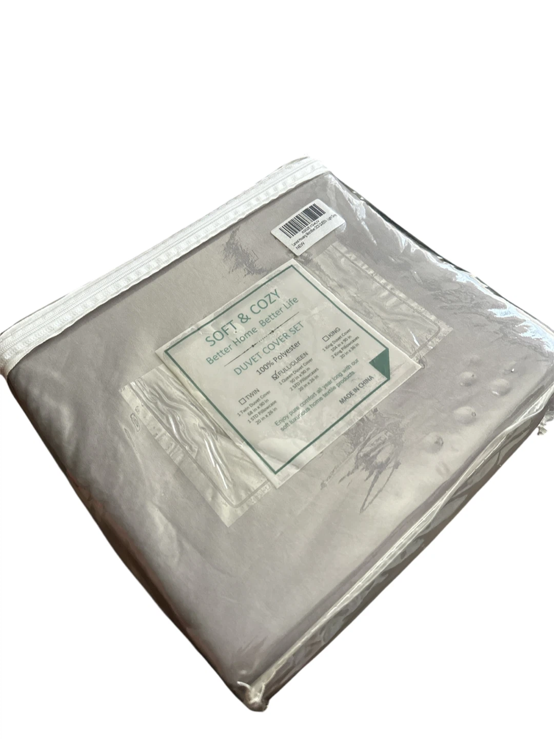 Soft & Cozy Duvet Cover Set - Queen - Light Grey - photo 3