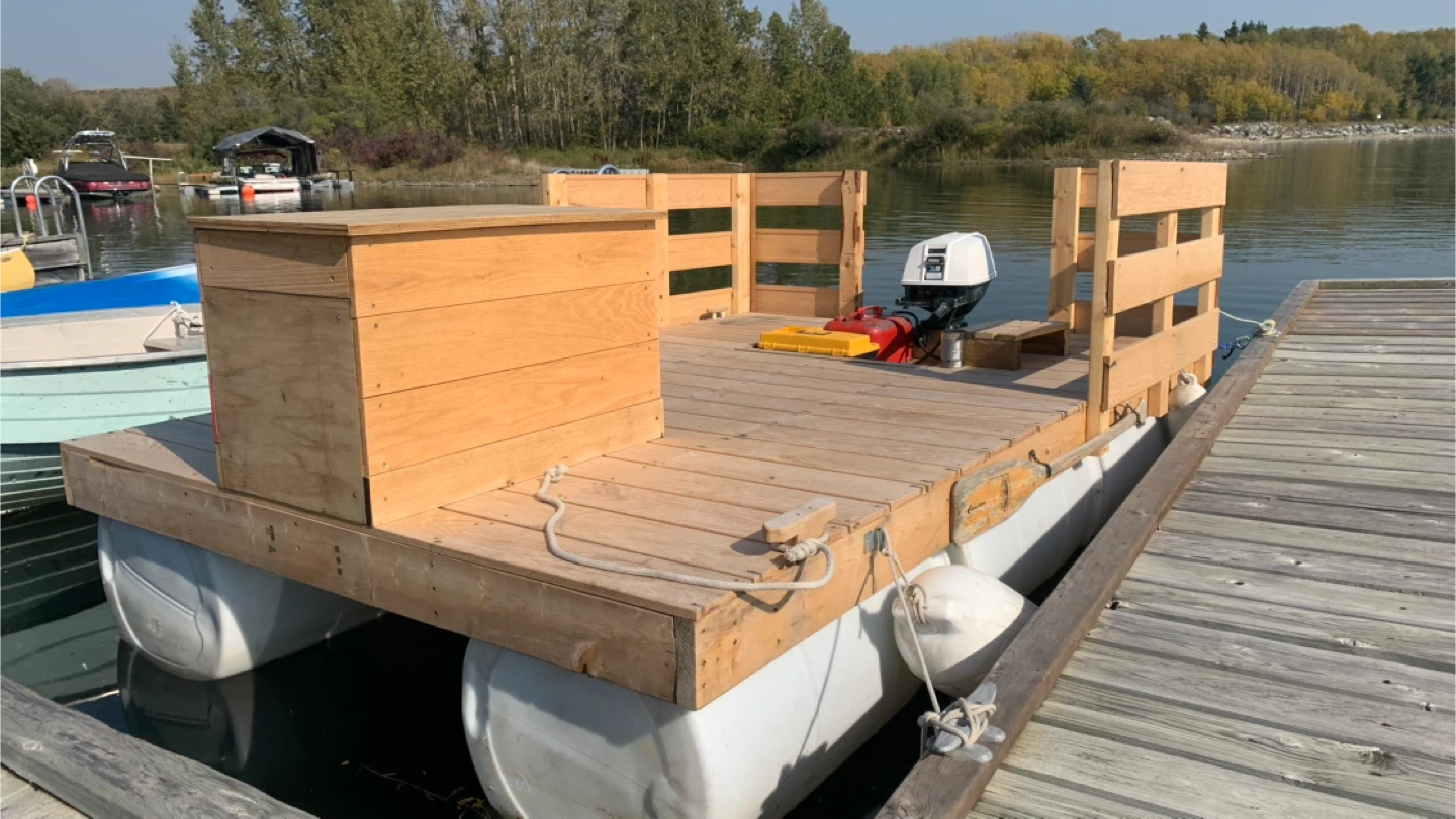 Hand made Pontoon Boat with Motor