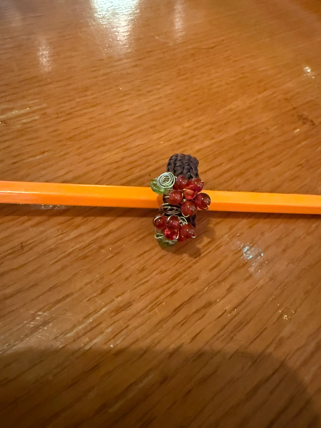 Handmade Beaded Ring with flower design - photo 3