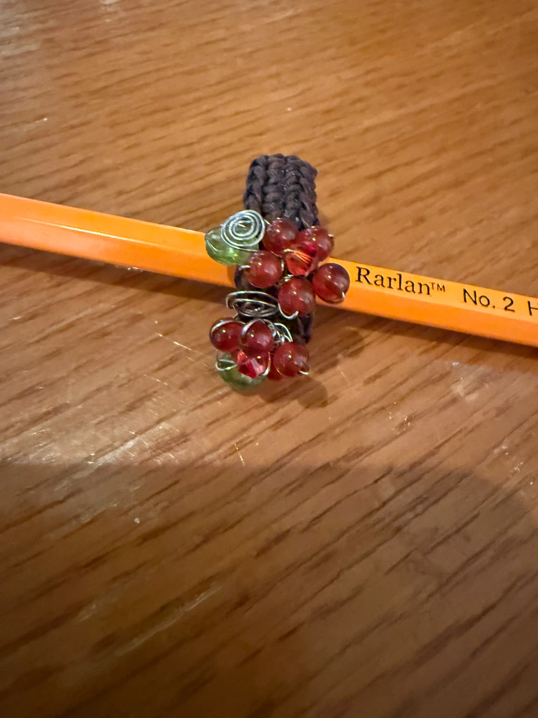 Handmade Beaded Ring with flower design - photo 2