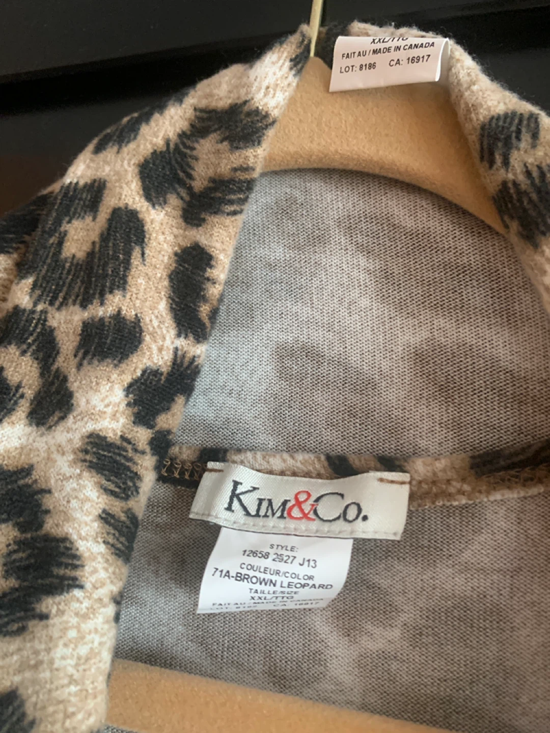 Kim & Co. Leopard Print Top and Cardigan Set - XXL - photo 4