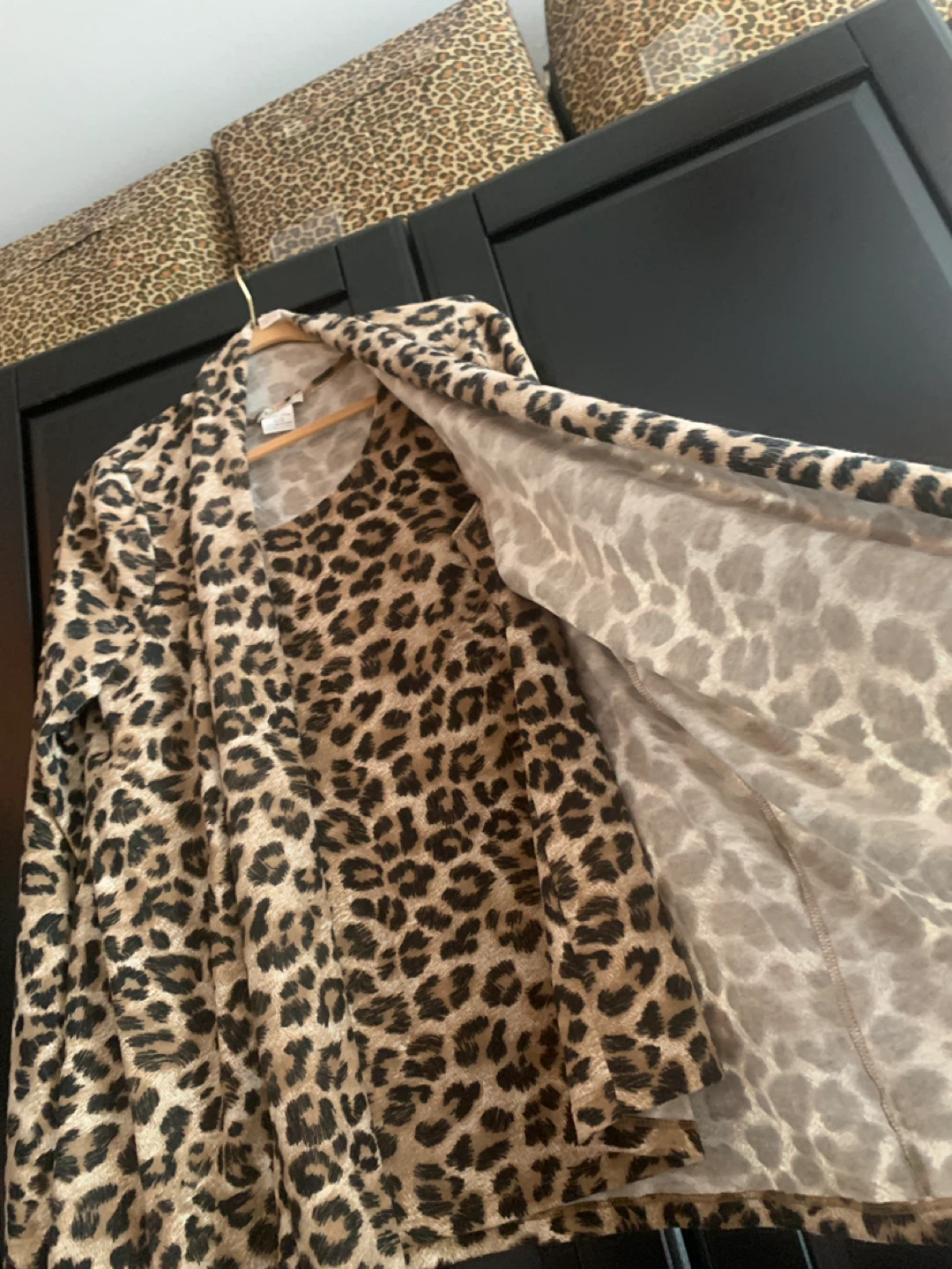 Kim & Co. Leopard Print Top and Cardigan Set - XXL - photo 3