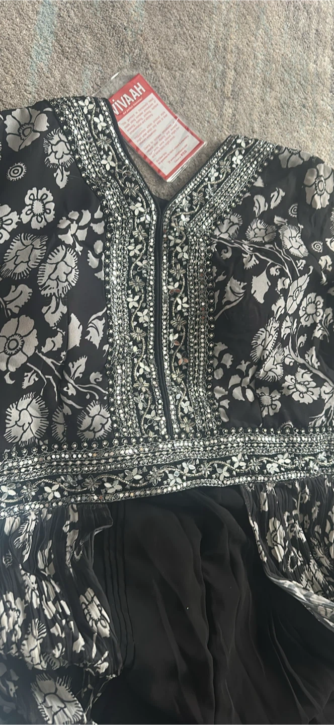 VIVA-AH Women's Black Floral Maxi Dress with Embellishment - photo 4
