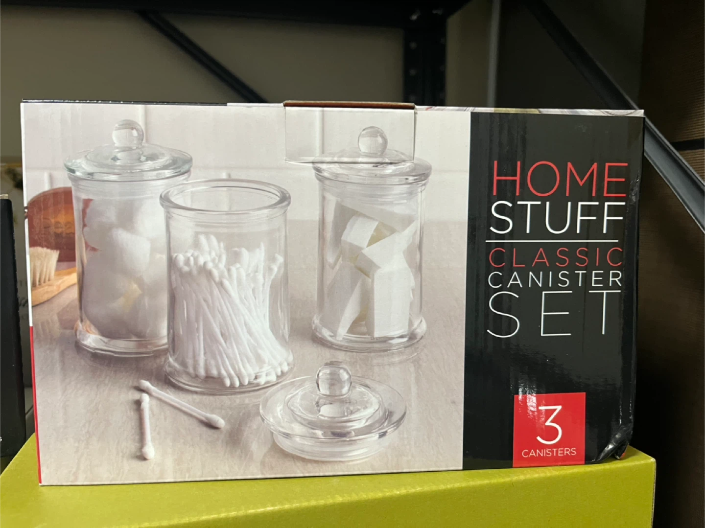 New in box Home Stuff Classic Canister Set 3 Pcs Glass