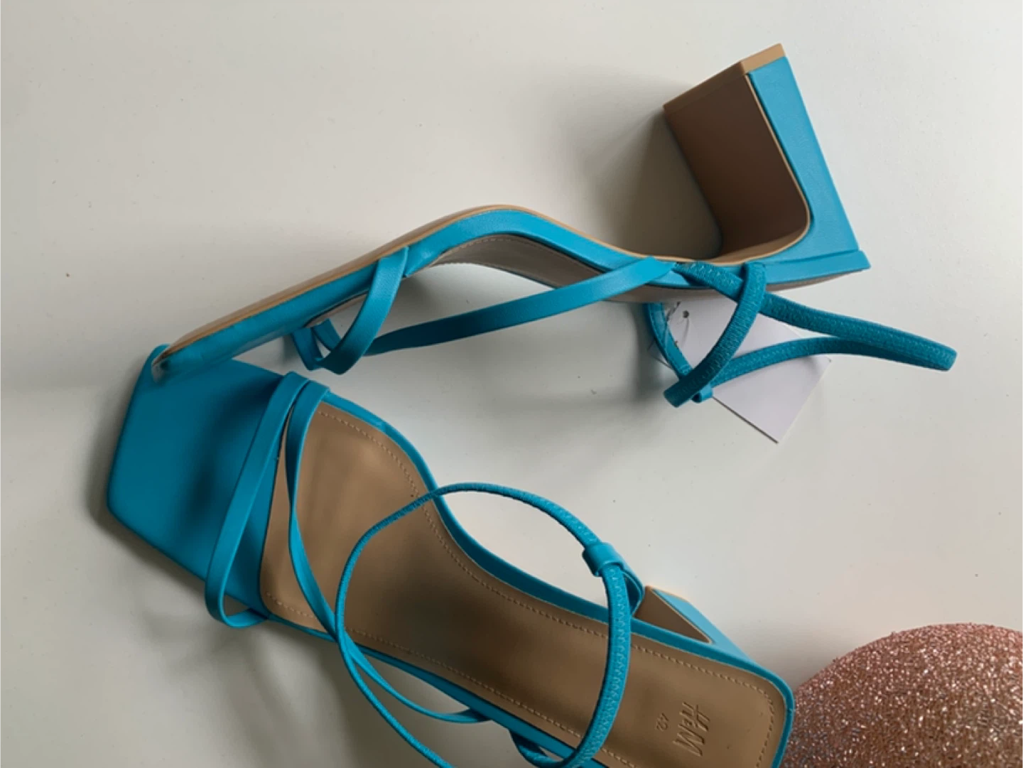 H&M Women's Blue Strappy Square Toe Heels - Size US 11 EUR 42 - photo 2