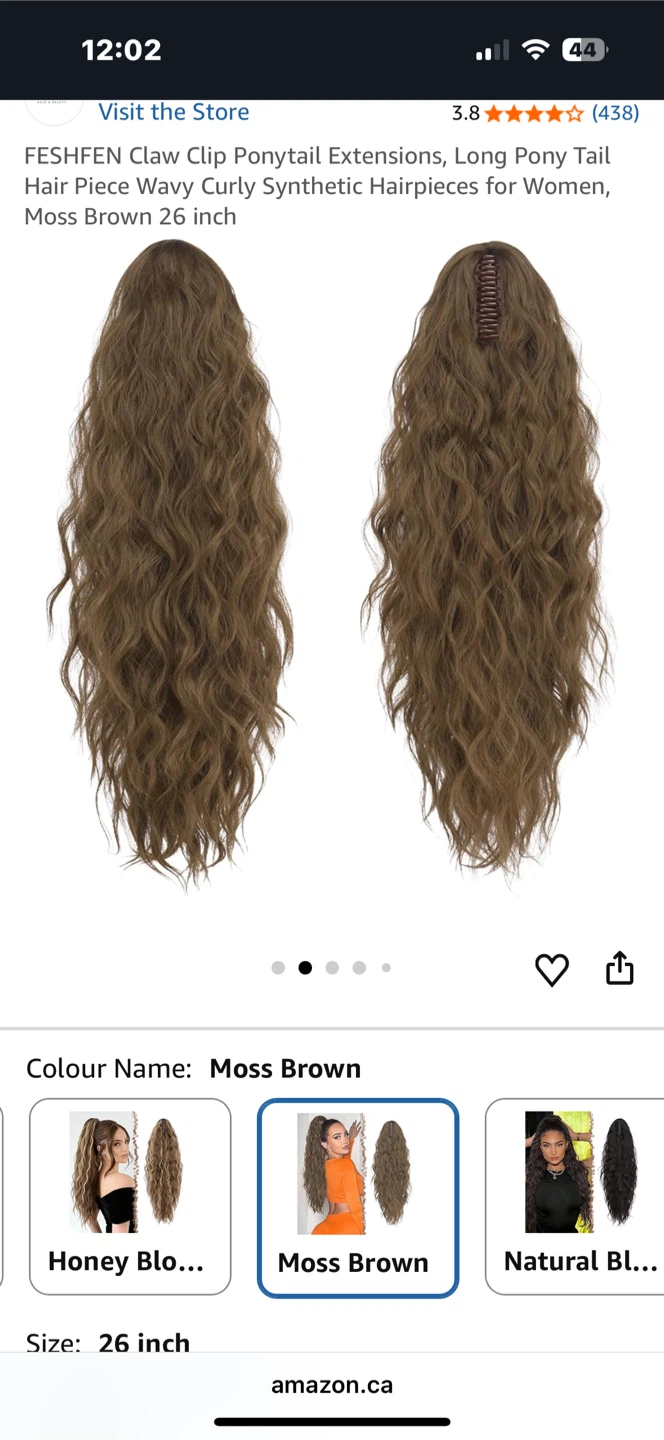 Claw Clip Ponytail Extension - Moss Brown, 26 inch read AD - photo 2