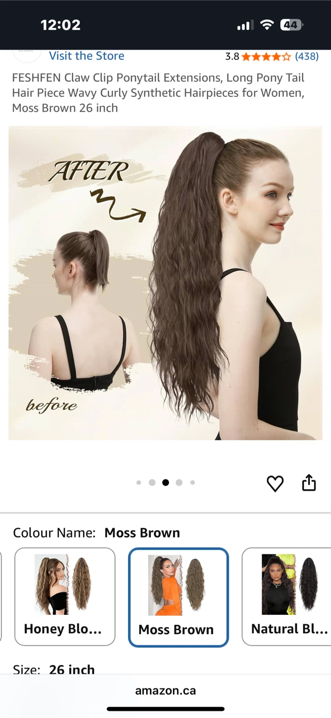 Claw Clip Ponytail Extension - Moss Brown, 26 inch read AD - photo 4