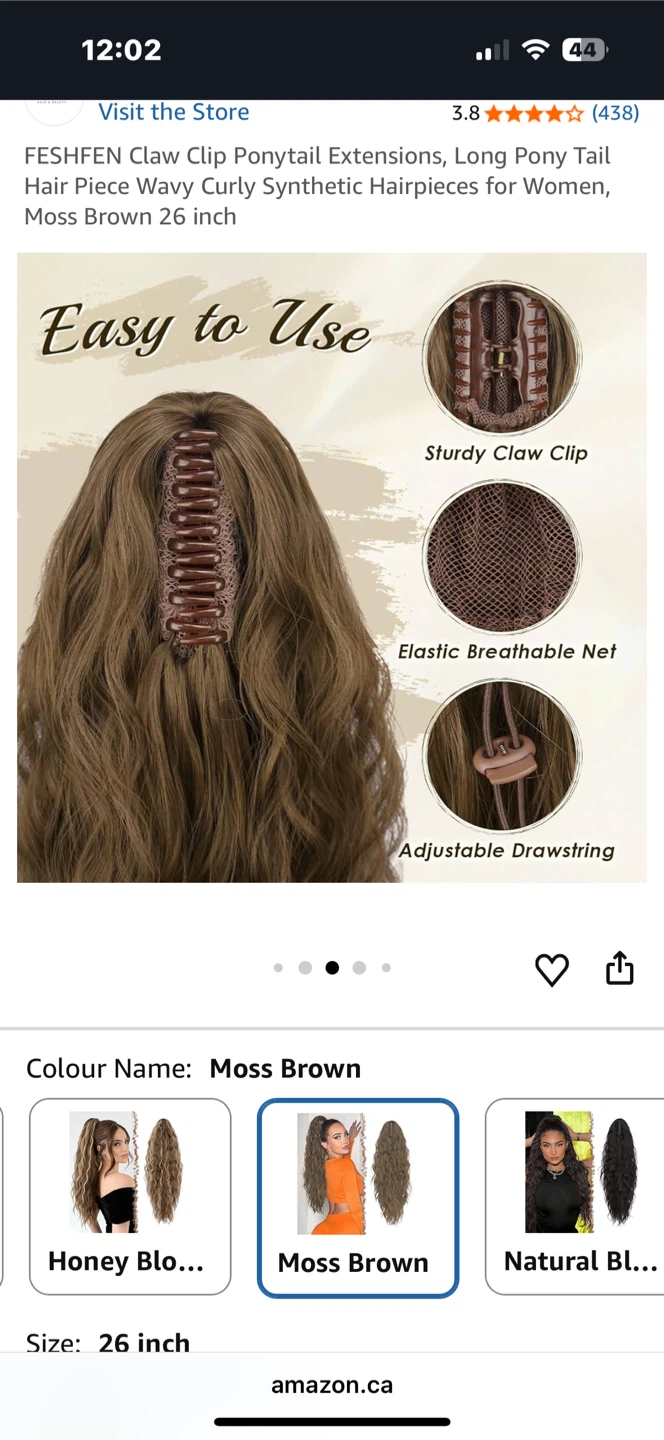 Claw Clip Ponytail Extension - Moss Brown, 26 inch read AD - photo 3