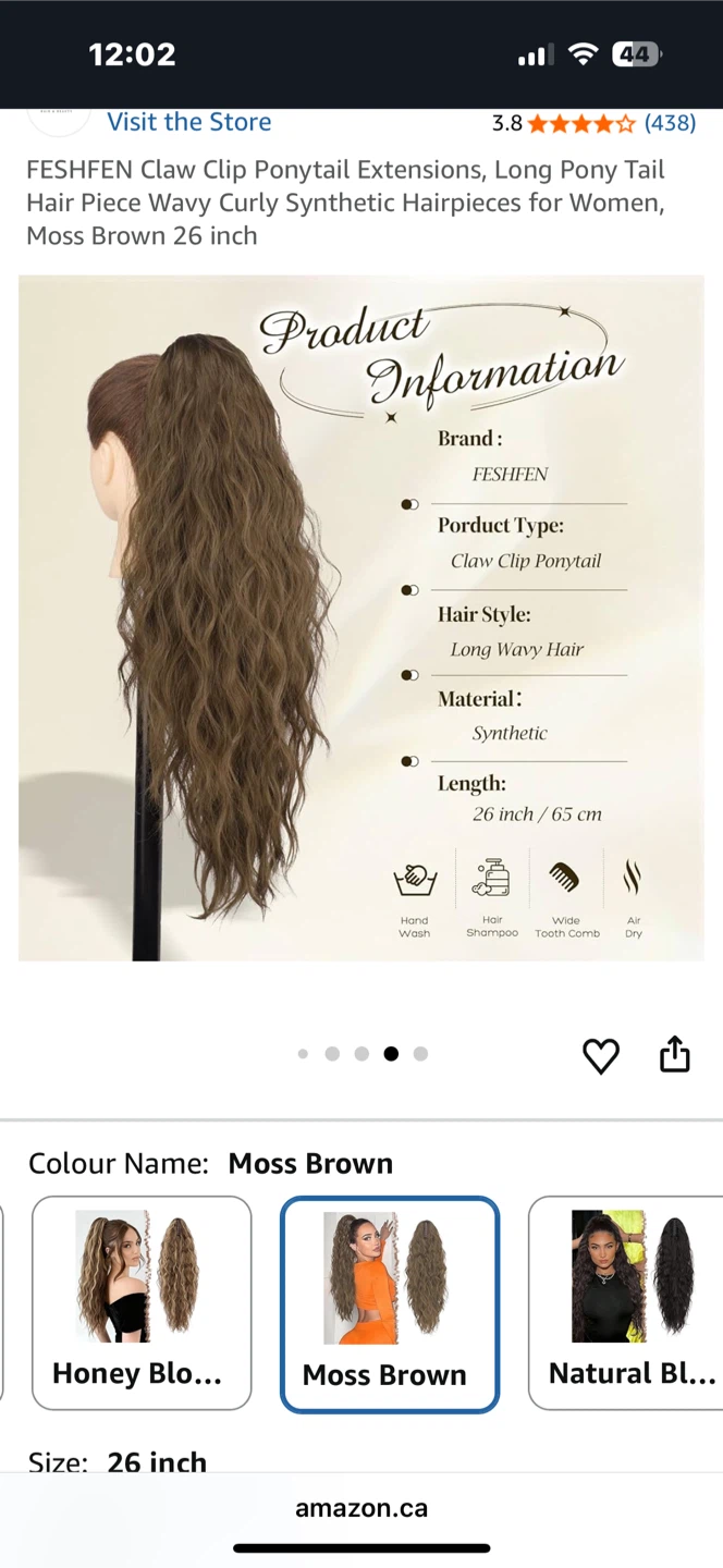 Claw Clip Ponytail Extension - Moss Brown, 26 inch read AD - photo 5