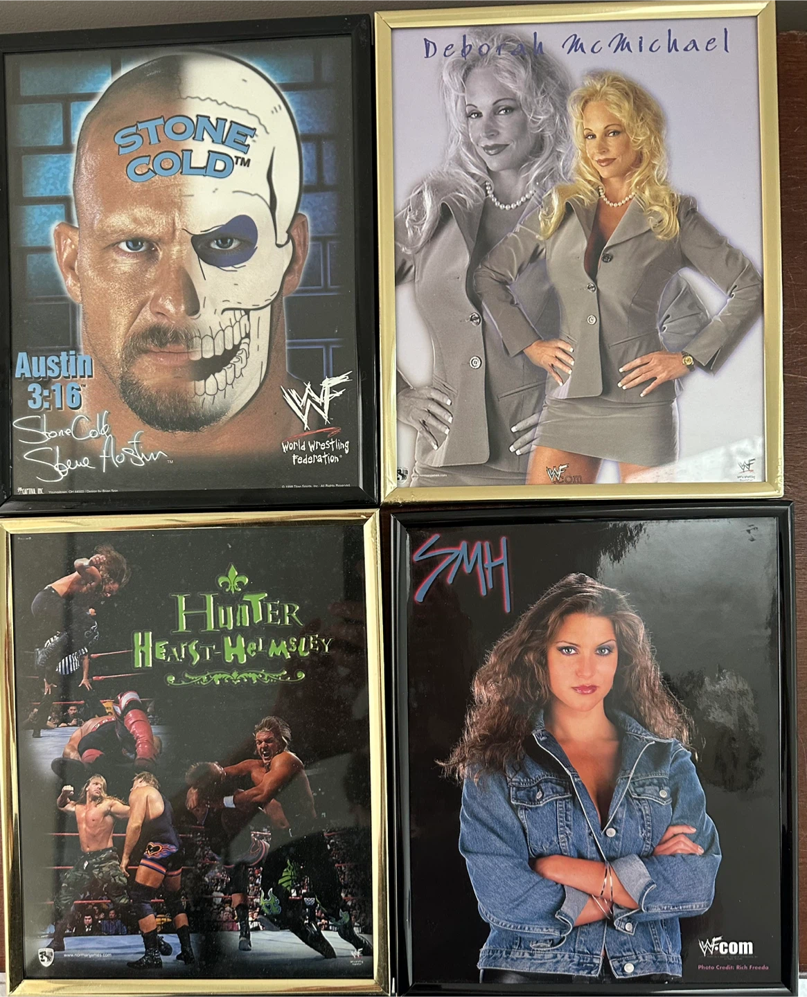 FRAMED VINTAGE WWF PHOTOS FOR SALE.