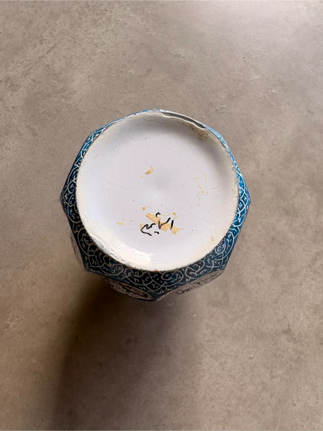 Persian-Style Hand-Painted Ceramic Bud Vase – Blue & White - photo 5