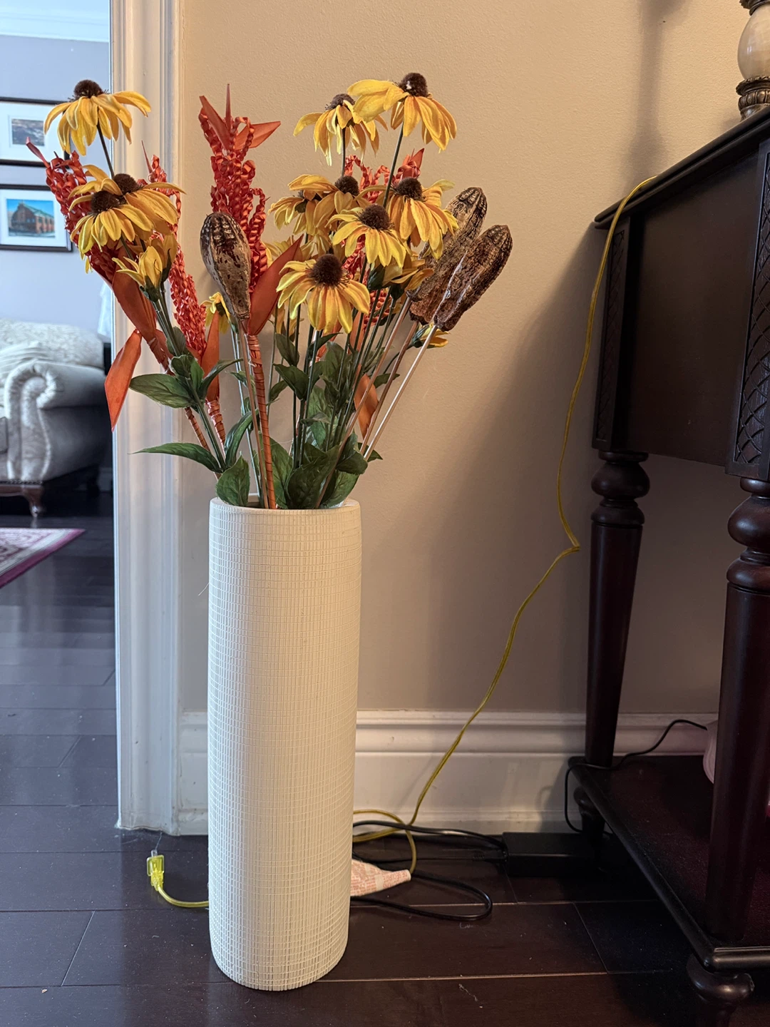 Artificial Floral Arrangement in Textured Vase