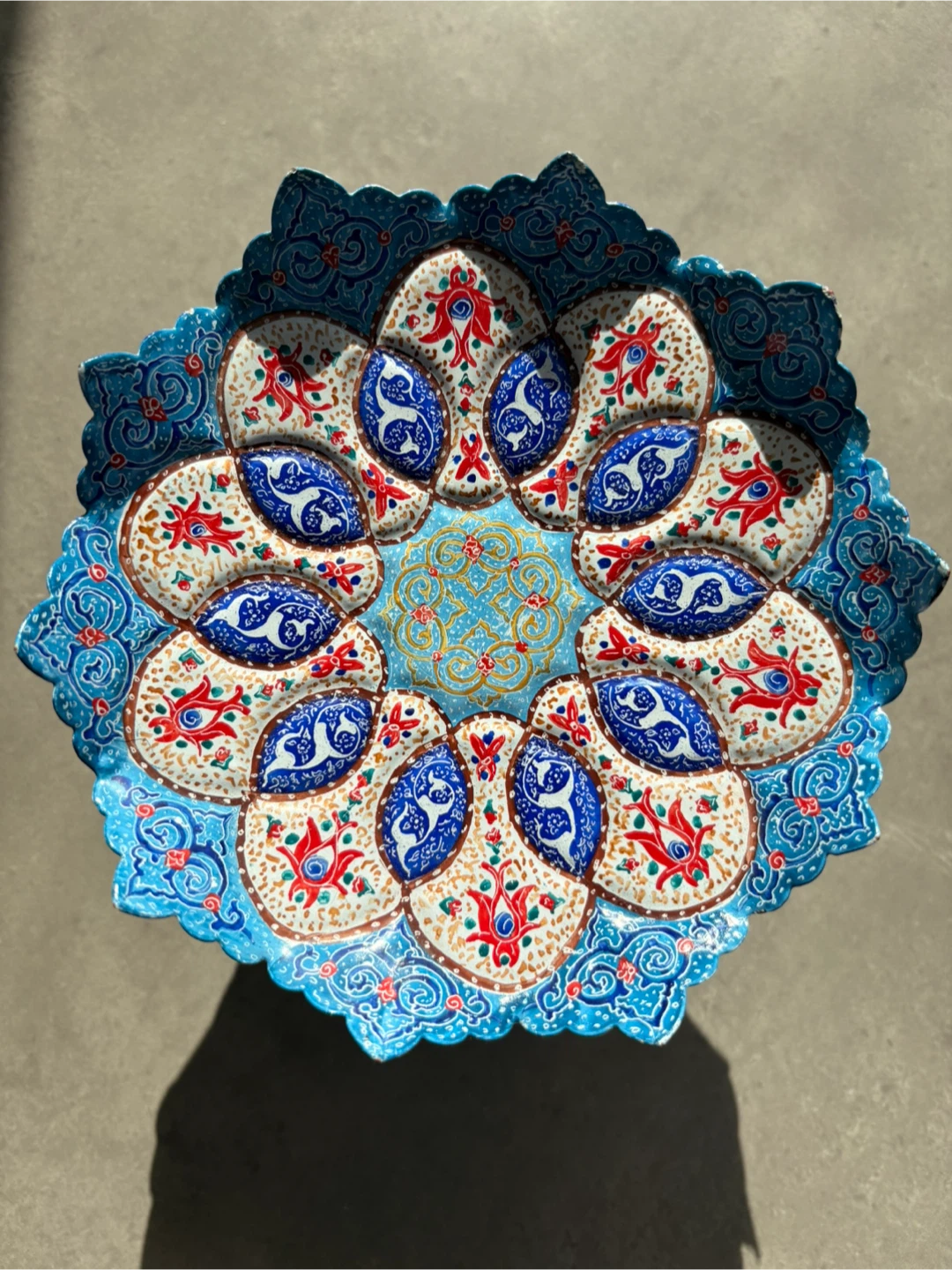 Persian-Style Hand-Painted Pedestal Bowl – DecorativeDish