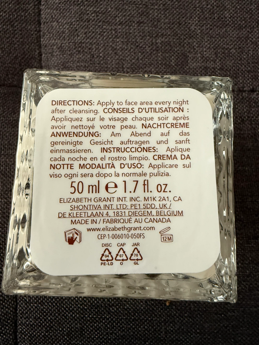 *New, unopened* Elizabeth Grant Imperial Honey Night Cream - photo 3
