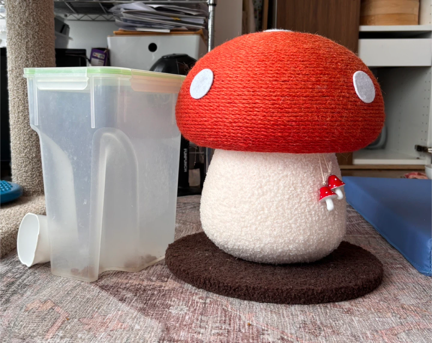 Mushroom cat scratcher