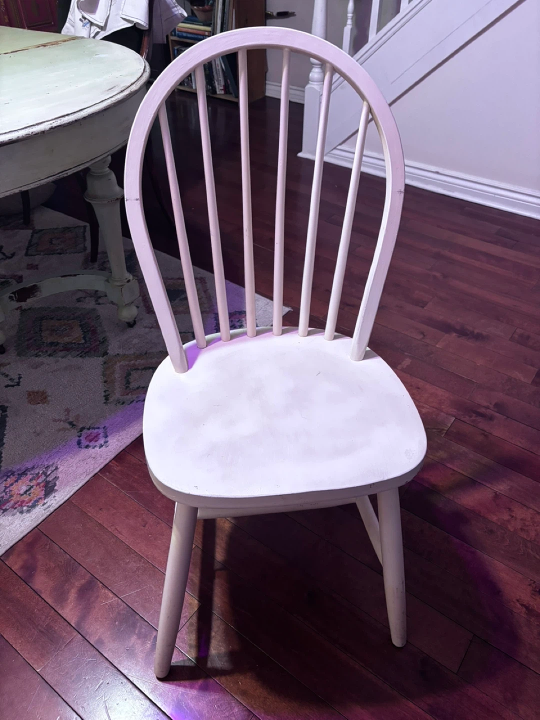 White Spindle Back Dining Chair