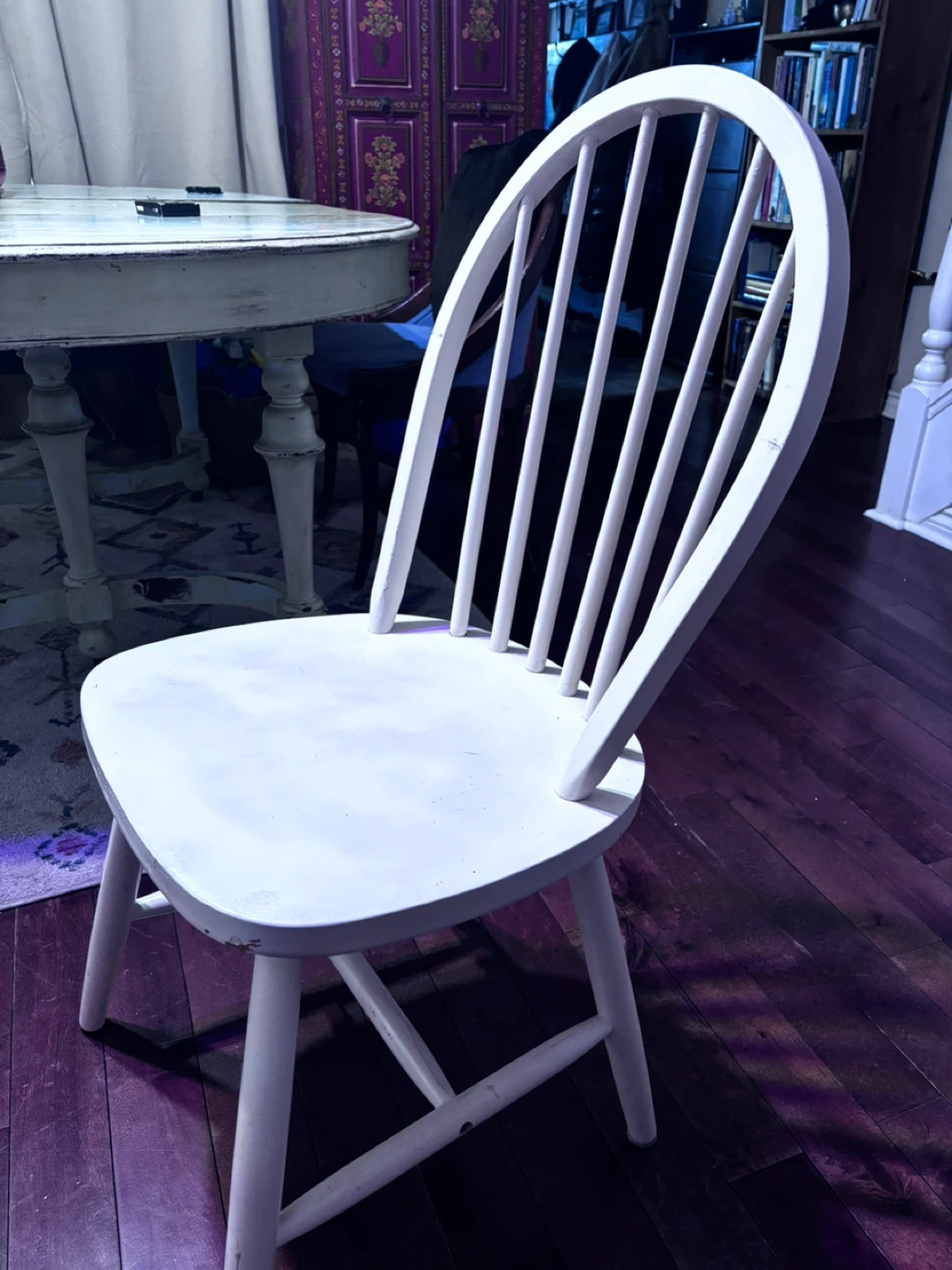 White Spindle Back Dining Chair - photo 2