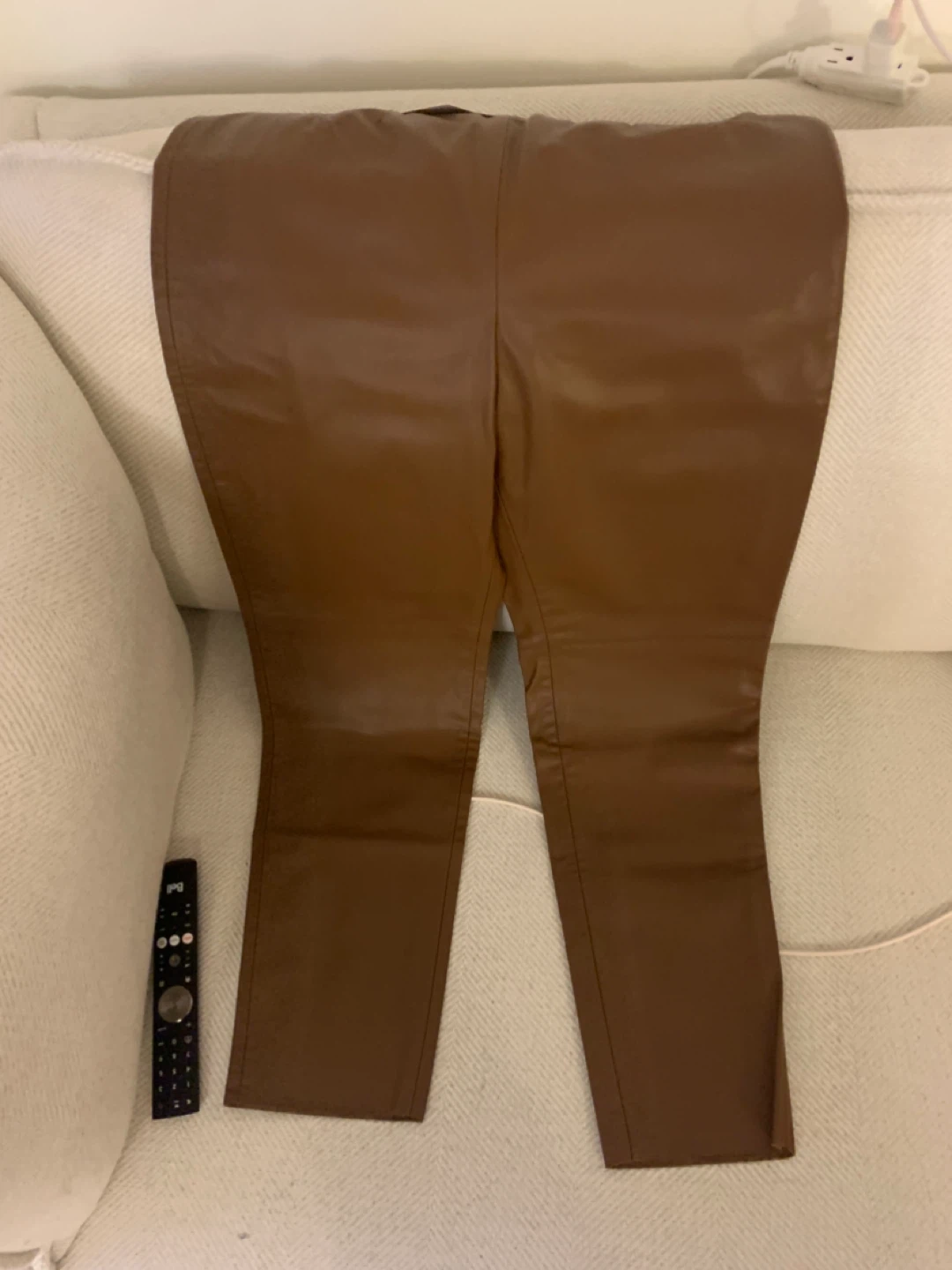 Zara Faux Leather Pants - Brown - Size XXL