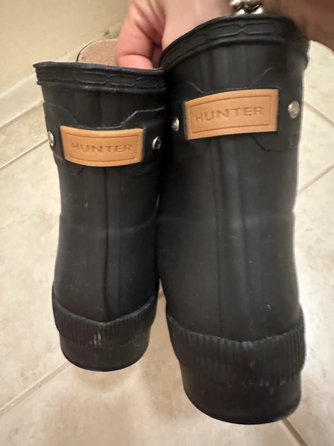 Hunter Black Lace-Up Rubber Boots - photo 2