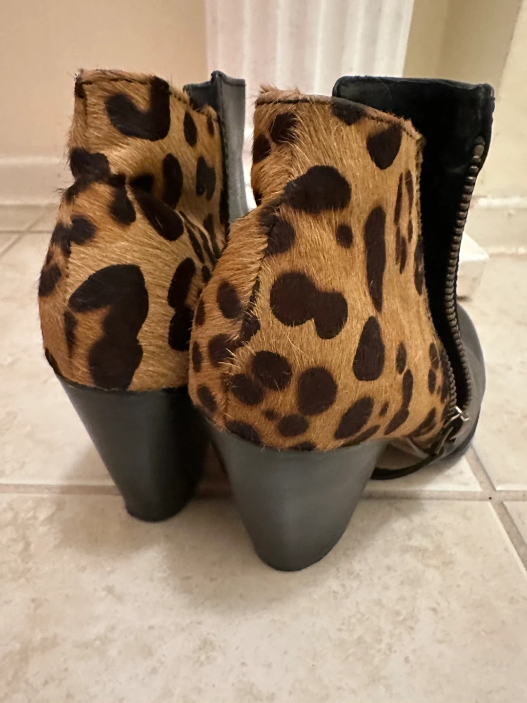 ALDO Leopard Print & Black Leather Ankle Boots - photo 3