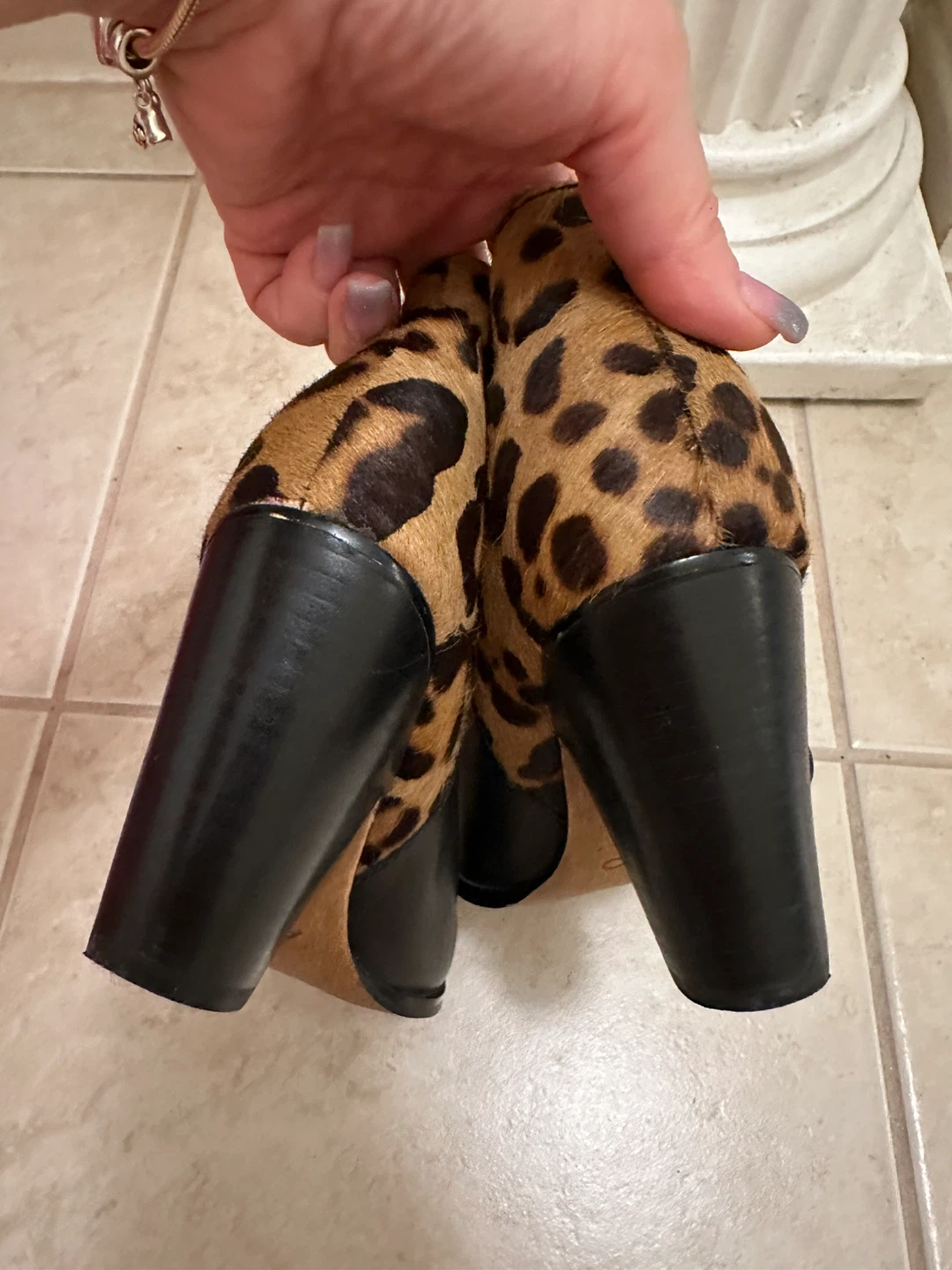ALDO Leopard Print & Black Leather Ankle Boots - photo 2