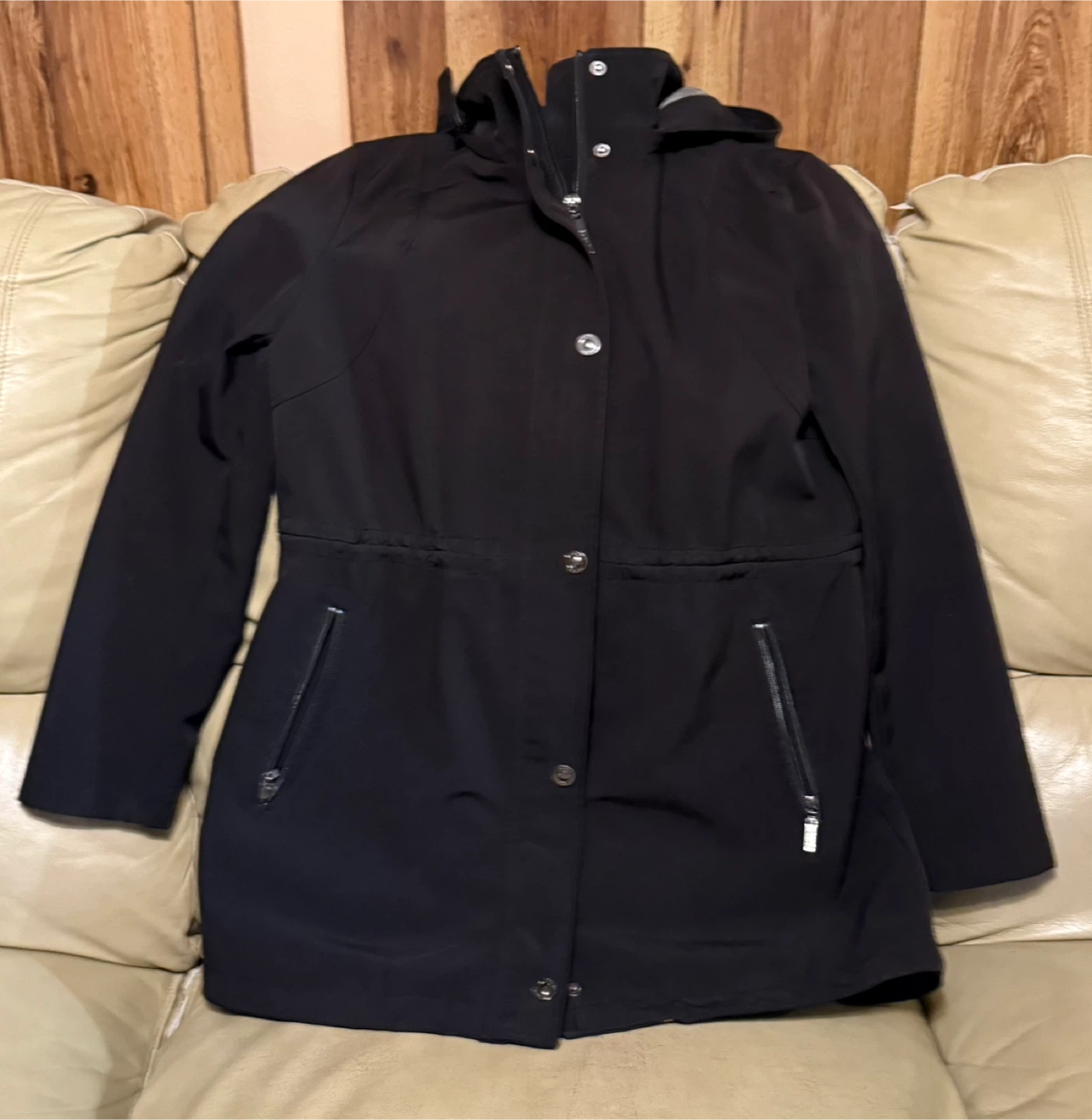Kensie Women's Black Hooded Jacket by - Size L, $20