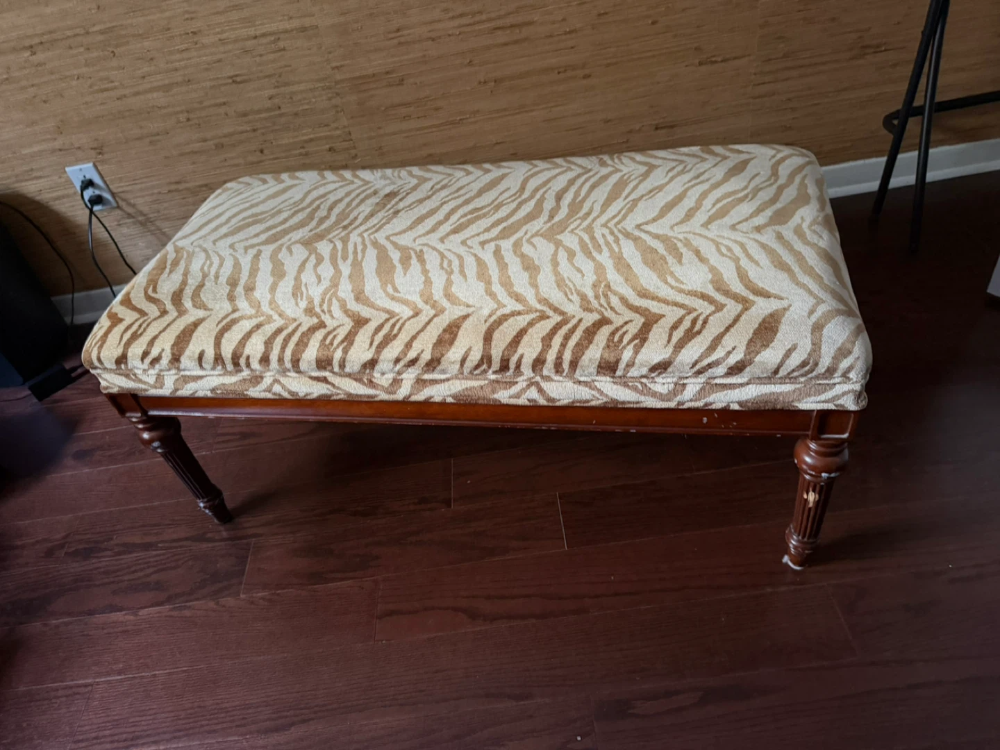 Zebra Print Ottoman Bench