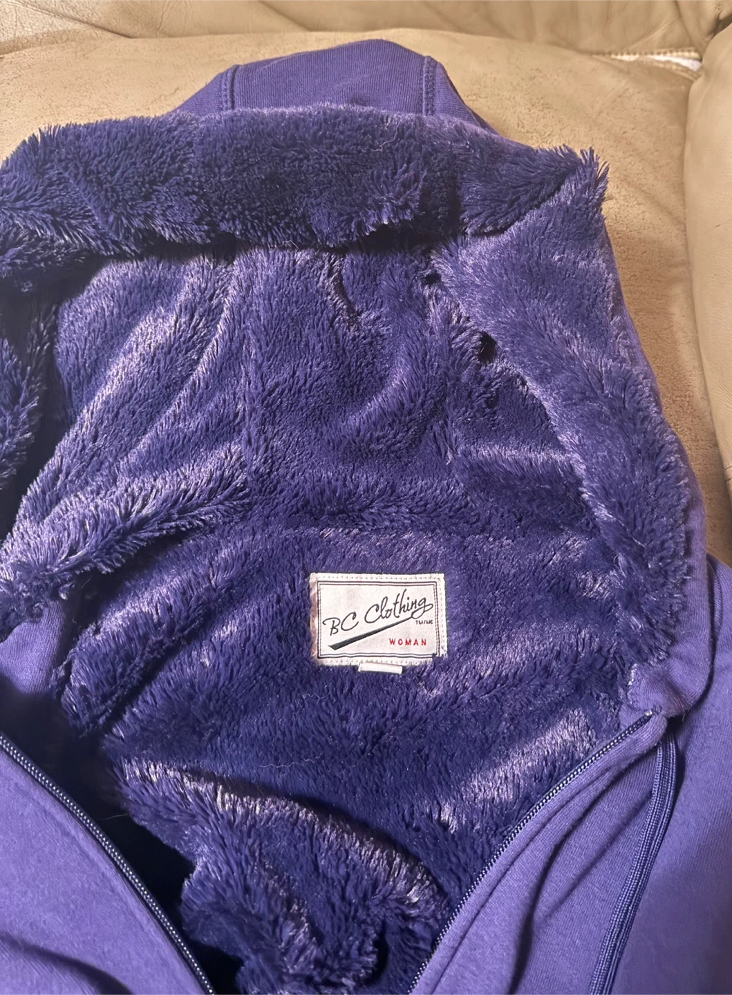 BC Clothing Women's Purple Zip-Up Hoodie, size L, $20 - photo 3