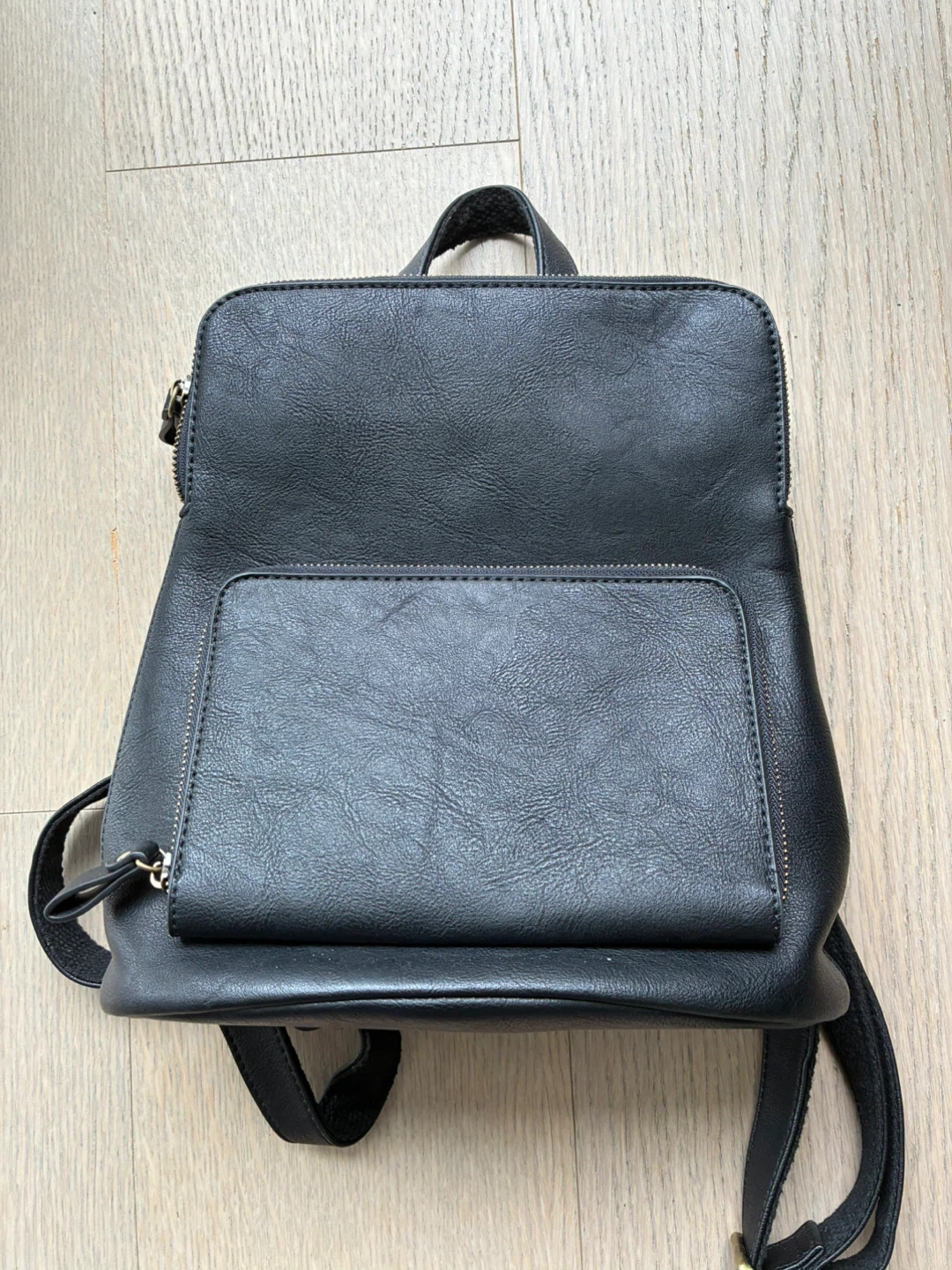 Black Leather Backpack