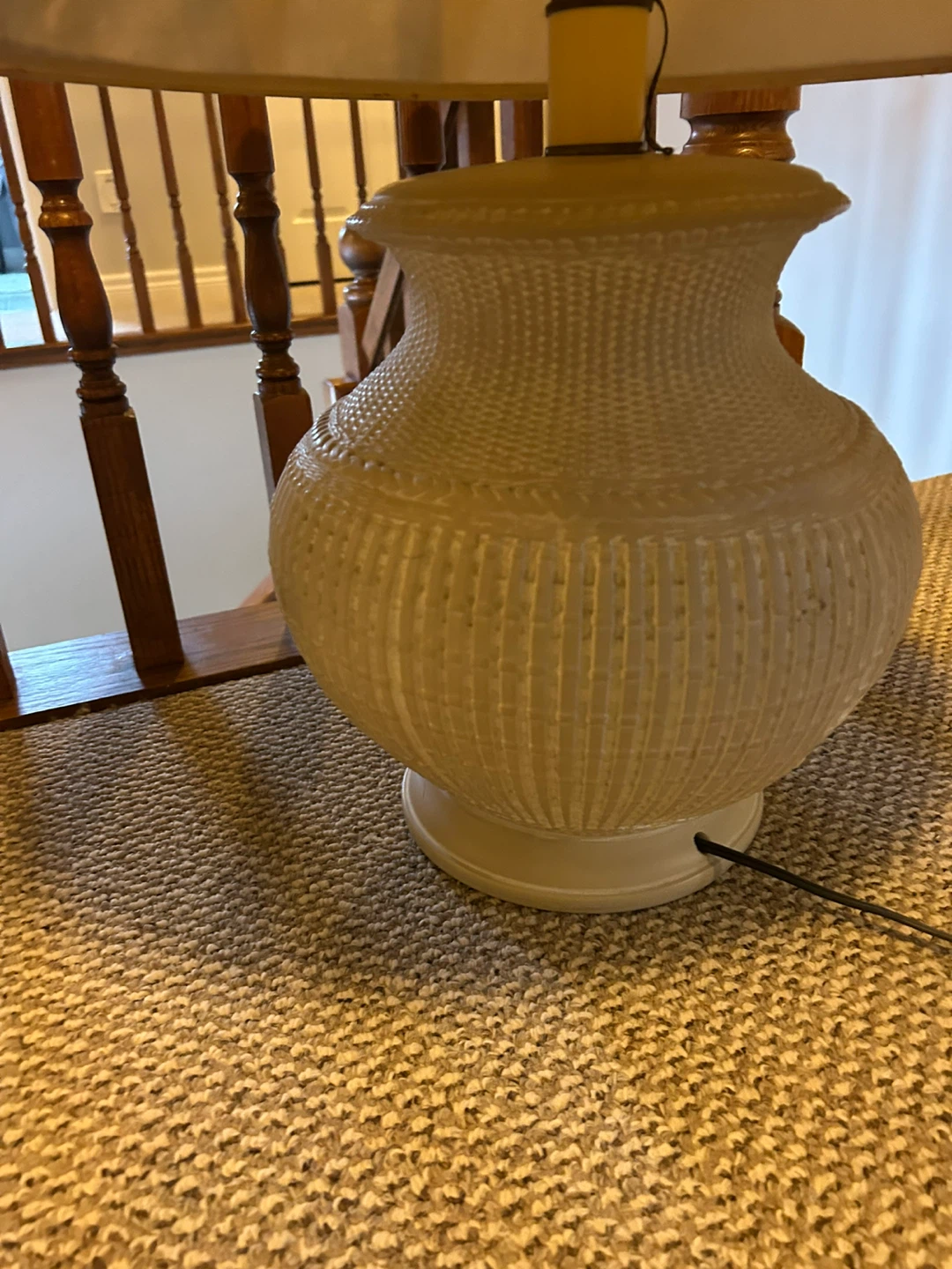 Table Lamp - Beige Wicker Design - photo 2