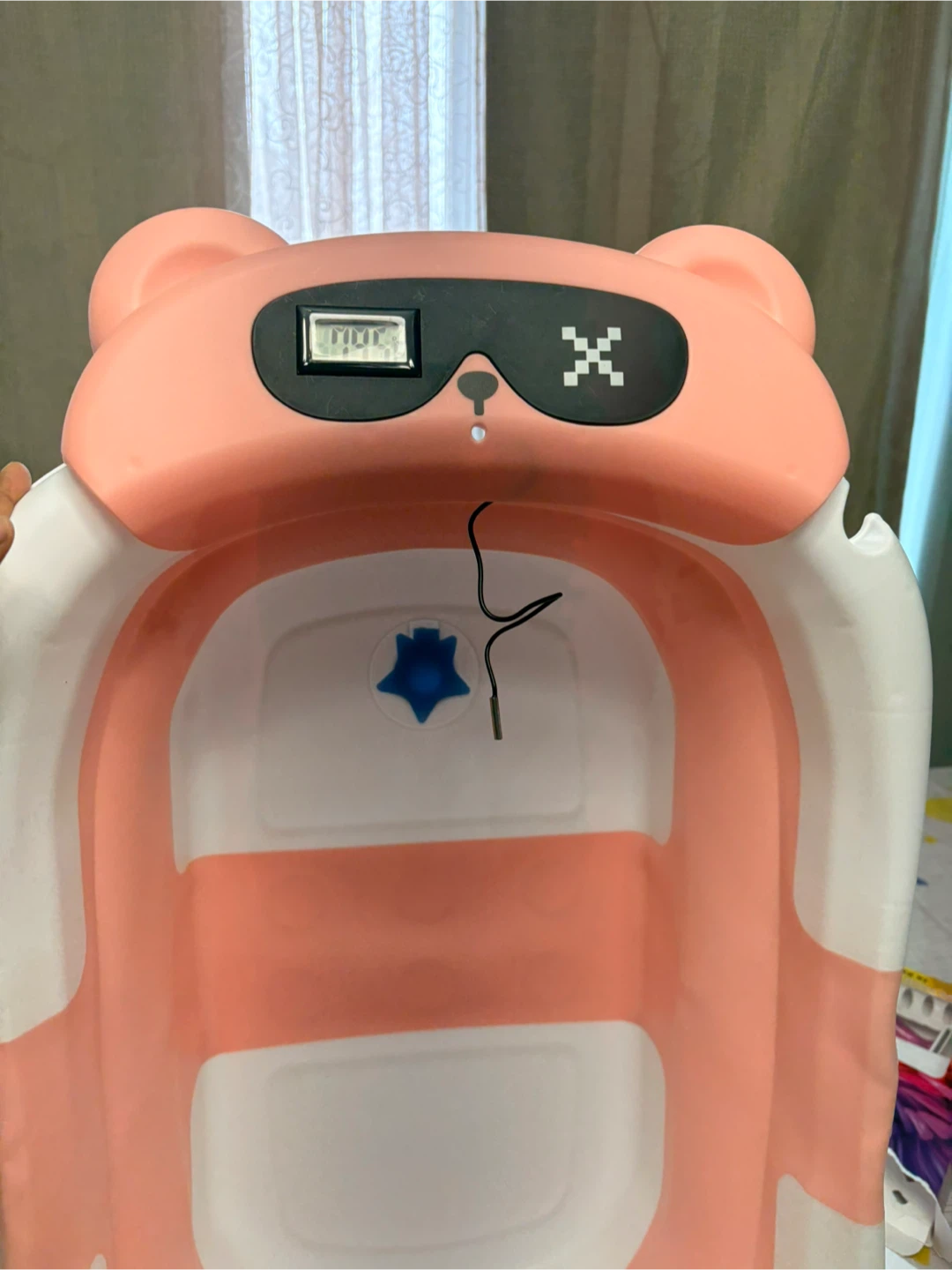 Pink Collapsible Baby Bathtub with Bear Pad - photo 5