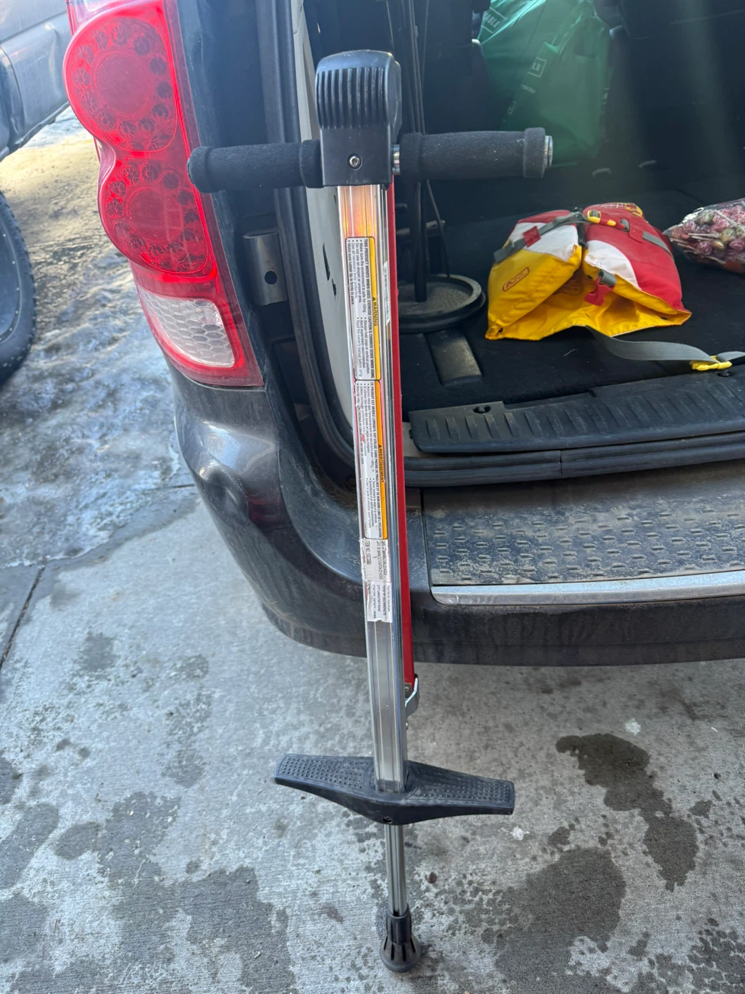 Red and Silver Pogo Stick